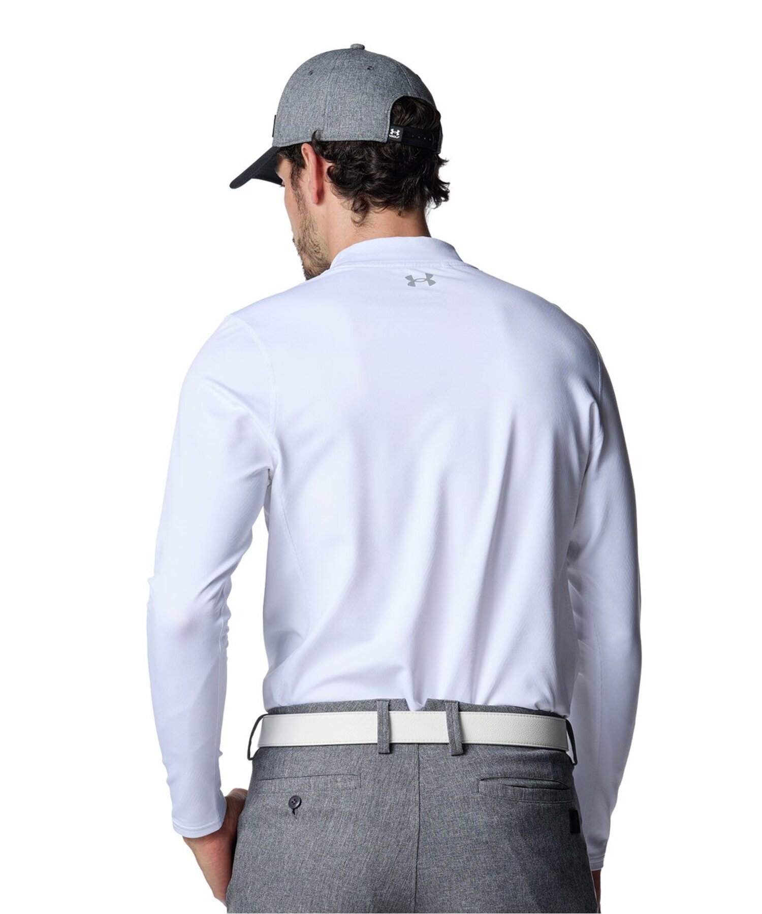 UAコールドギアインフラレッド フィッティド ロングスリーブ モックネック シャツ（ゴルフ/MEN） White / Metallic Silver(100)