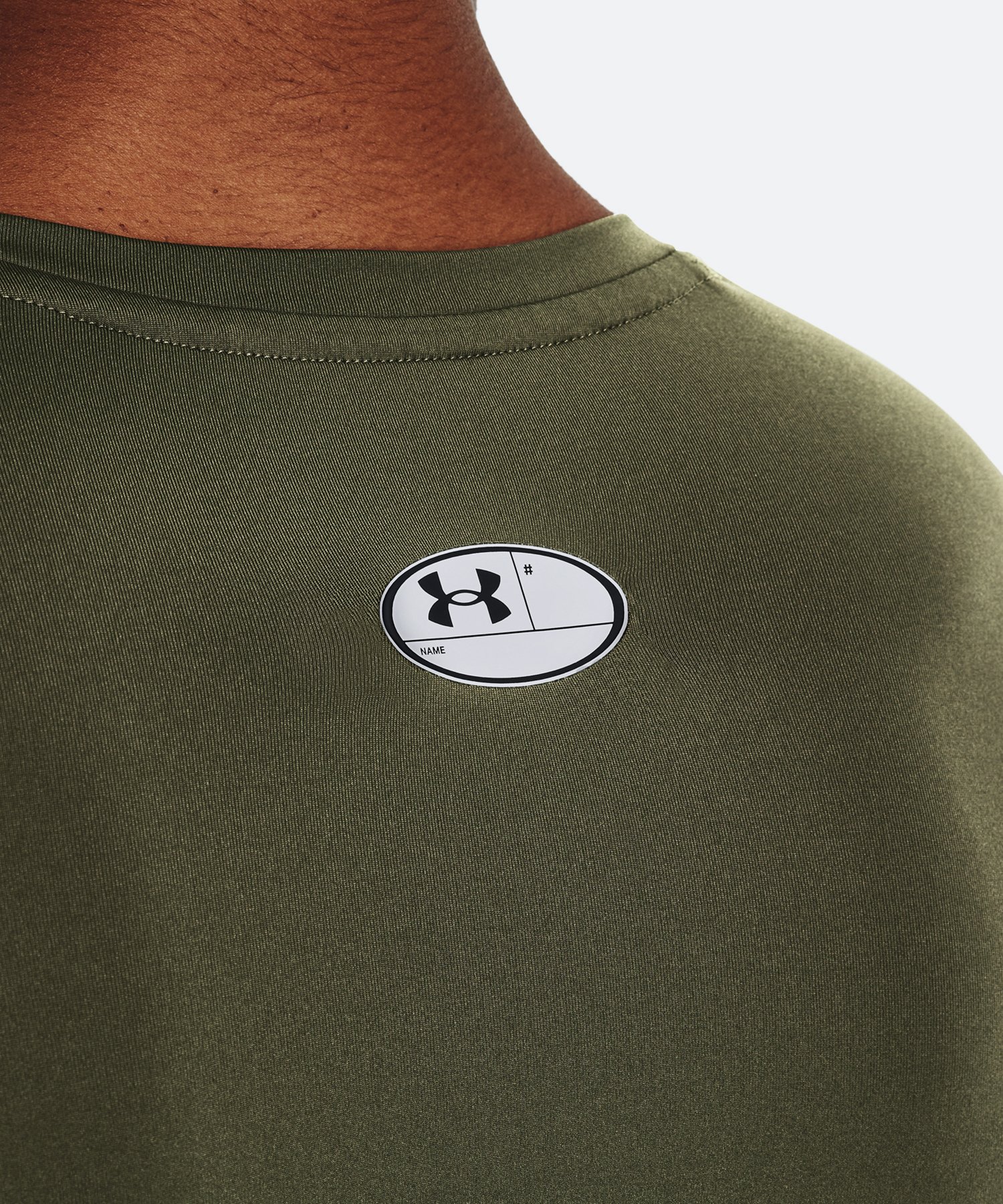 UAヒートギアアーマー コンプレッション ロングスリーブ シャツ（トレーニング/MEN） Marine OD Green / White(390)