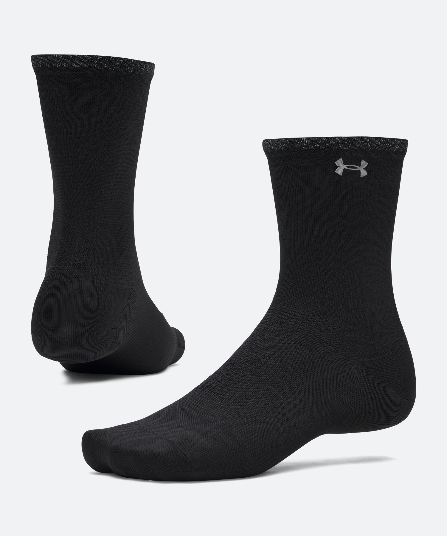 UAベロシティ クルー ソックス（ランニング/UNISEX） Ultimate Black(008)