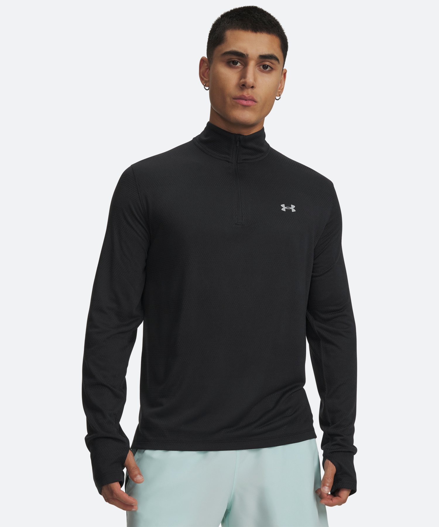 UAベロシティ 1/4ジップ トップス（ランニング/MEN） Black / Reflective(001)