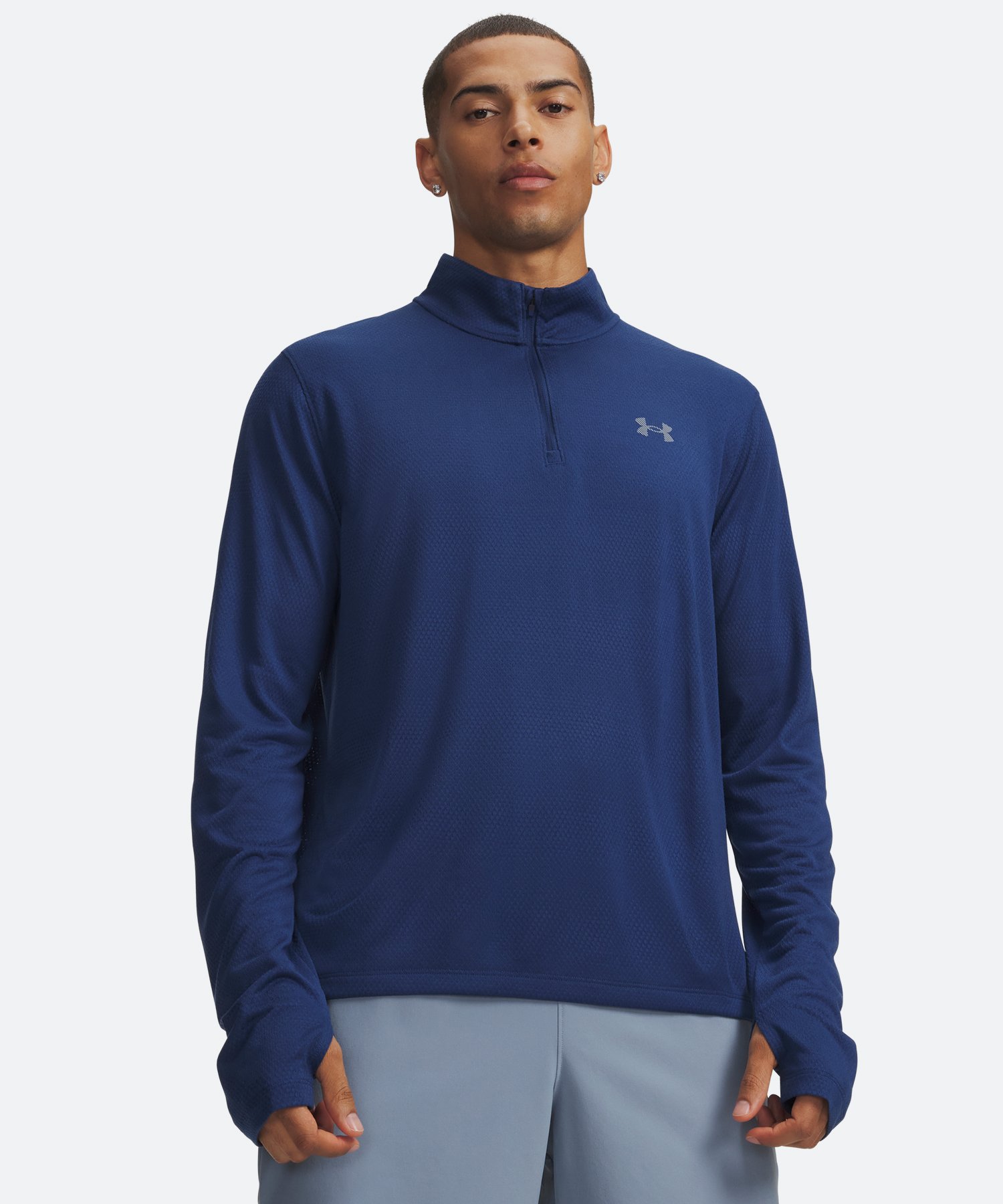 UAベロシティ 1/4ジップ トップス（ランニング/MEN） Blackout Navy / Reflective(997)