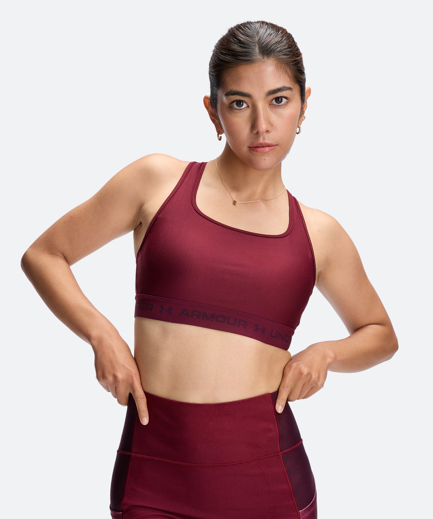 UAクロスバックブラ ミディアムサポート（トレーニング/WOMEN） Vintage Maroon(625)