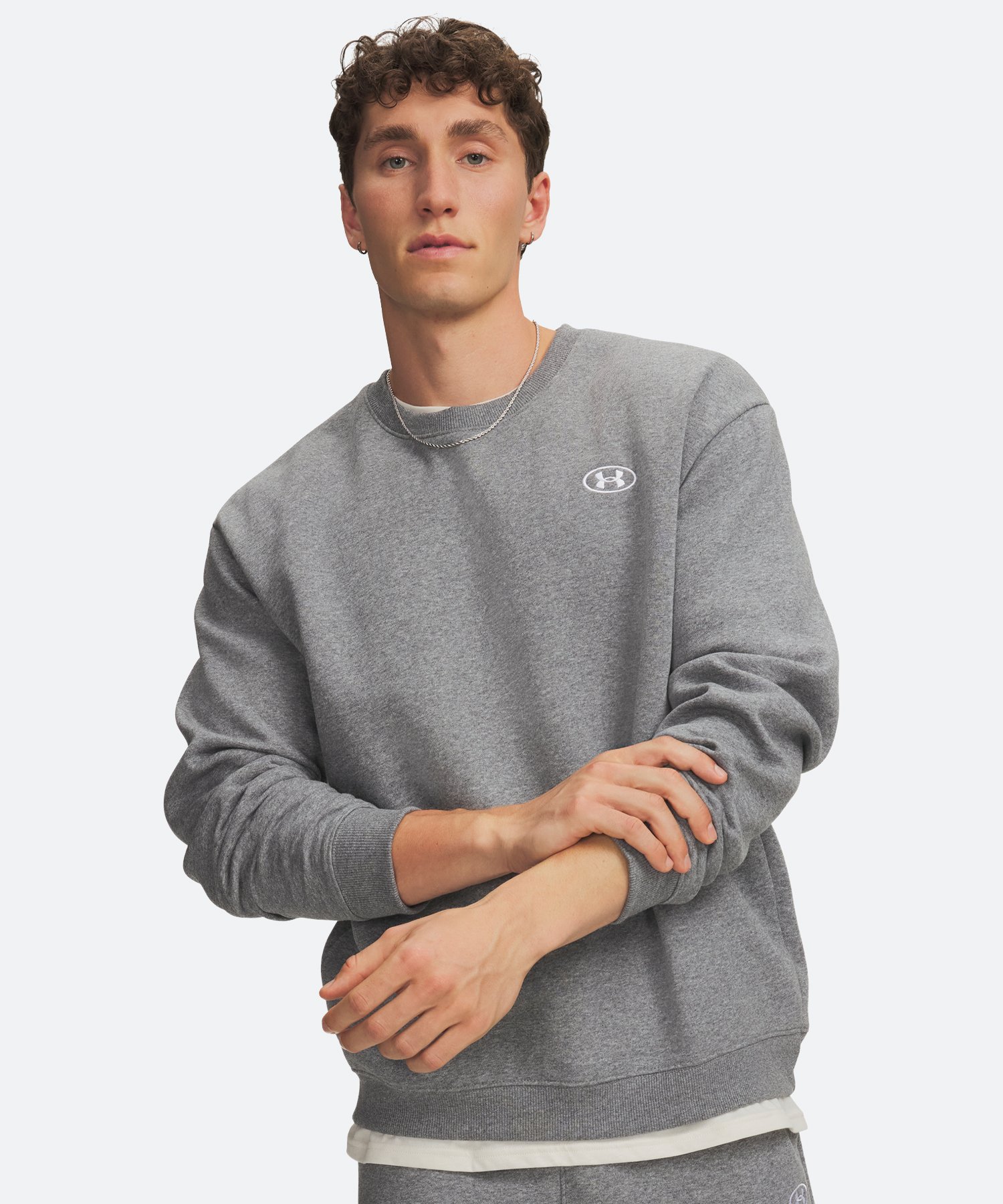 UAライバルフリース クルー（ライフスタイル/MEN） Castlerock Light Heather(025)