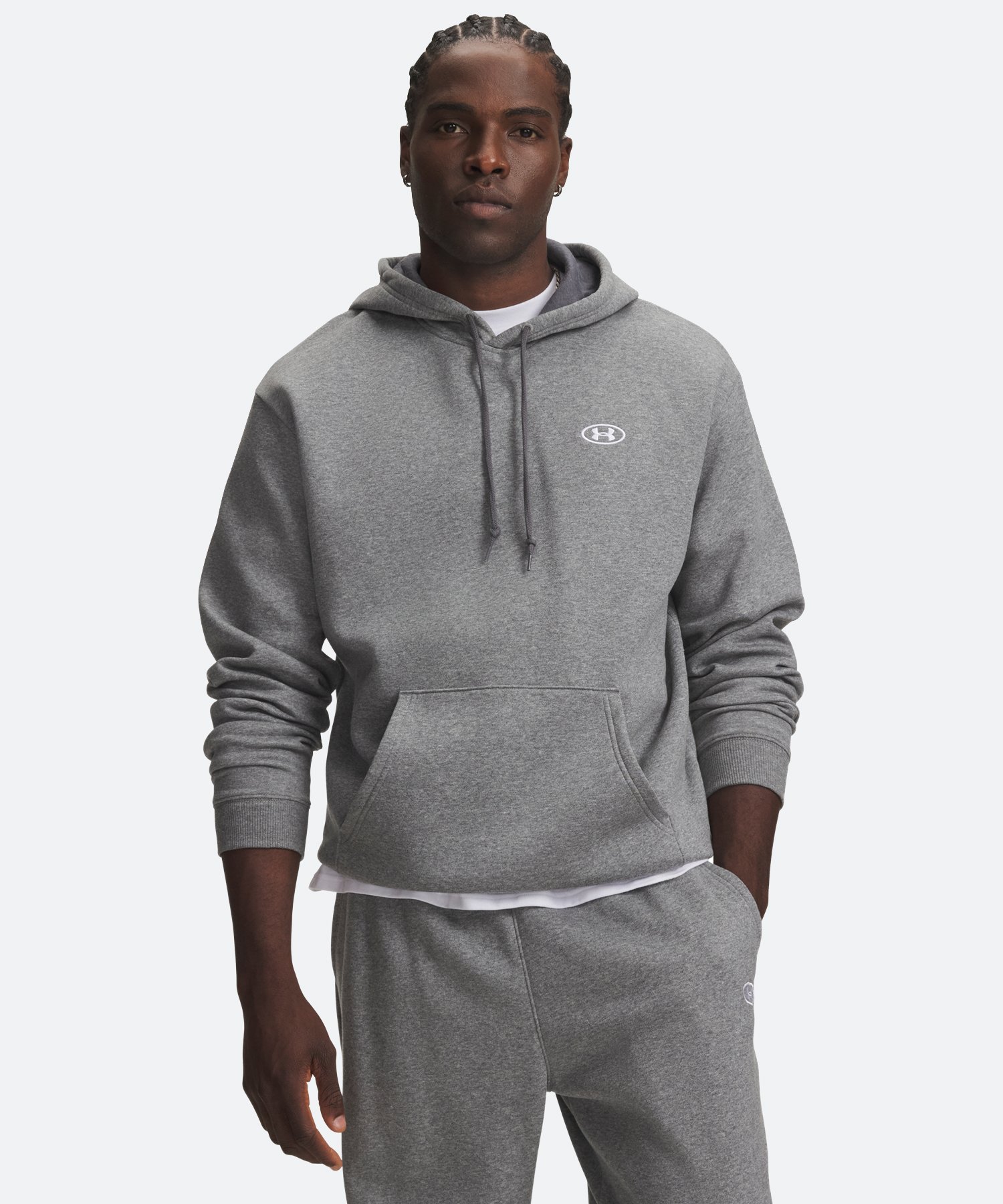UAライバルフリース フーディー（ライフスタイル/MEN） Castlerock Light Heather(025)