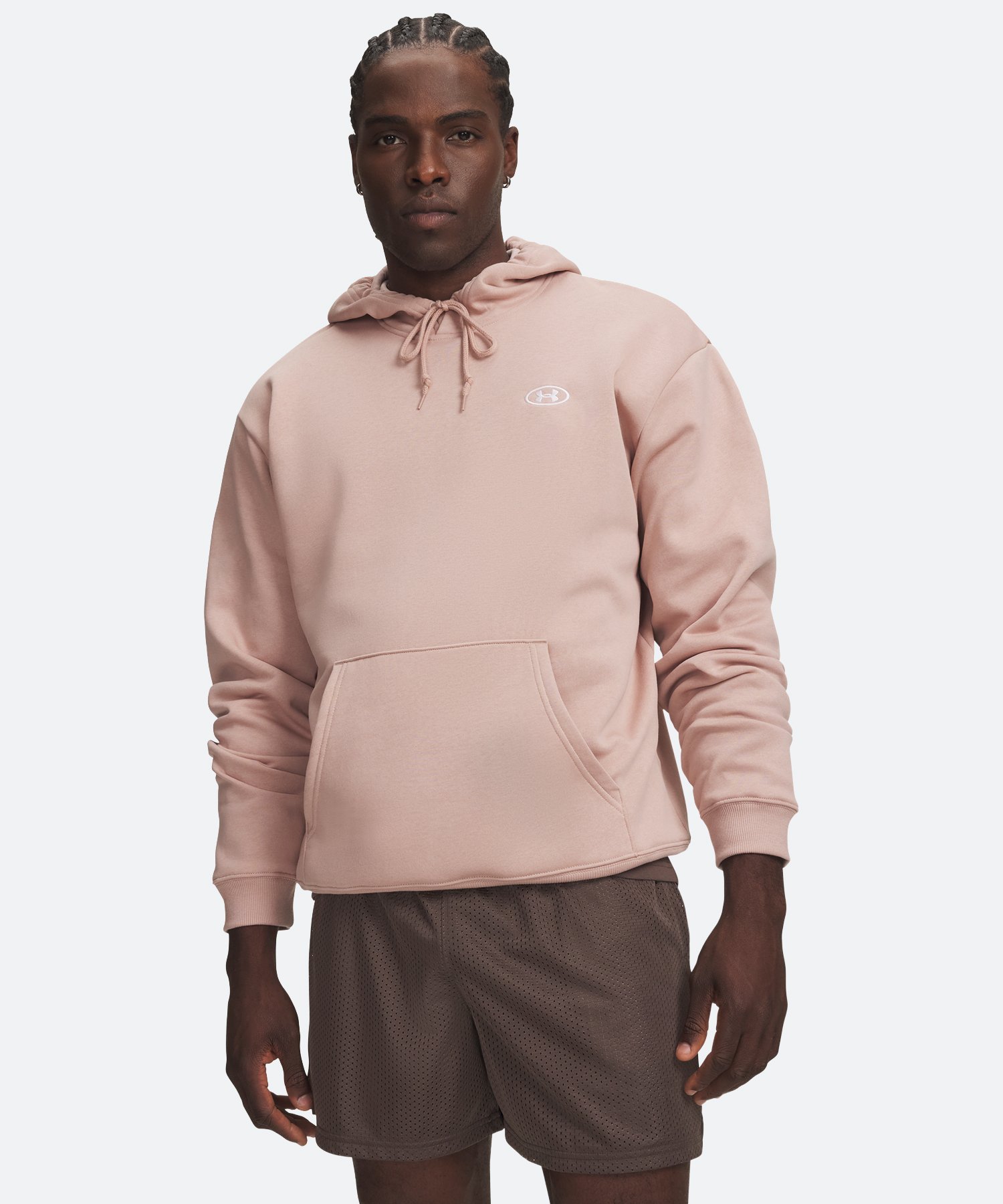UAライバルフリース フーディー（ライフスタイル/MEN） Bashful Pink / White(600)
