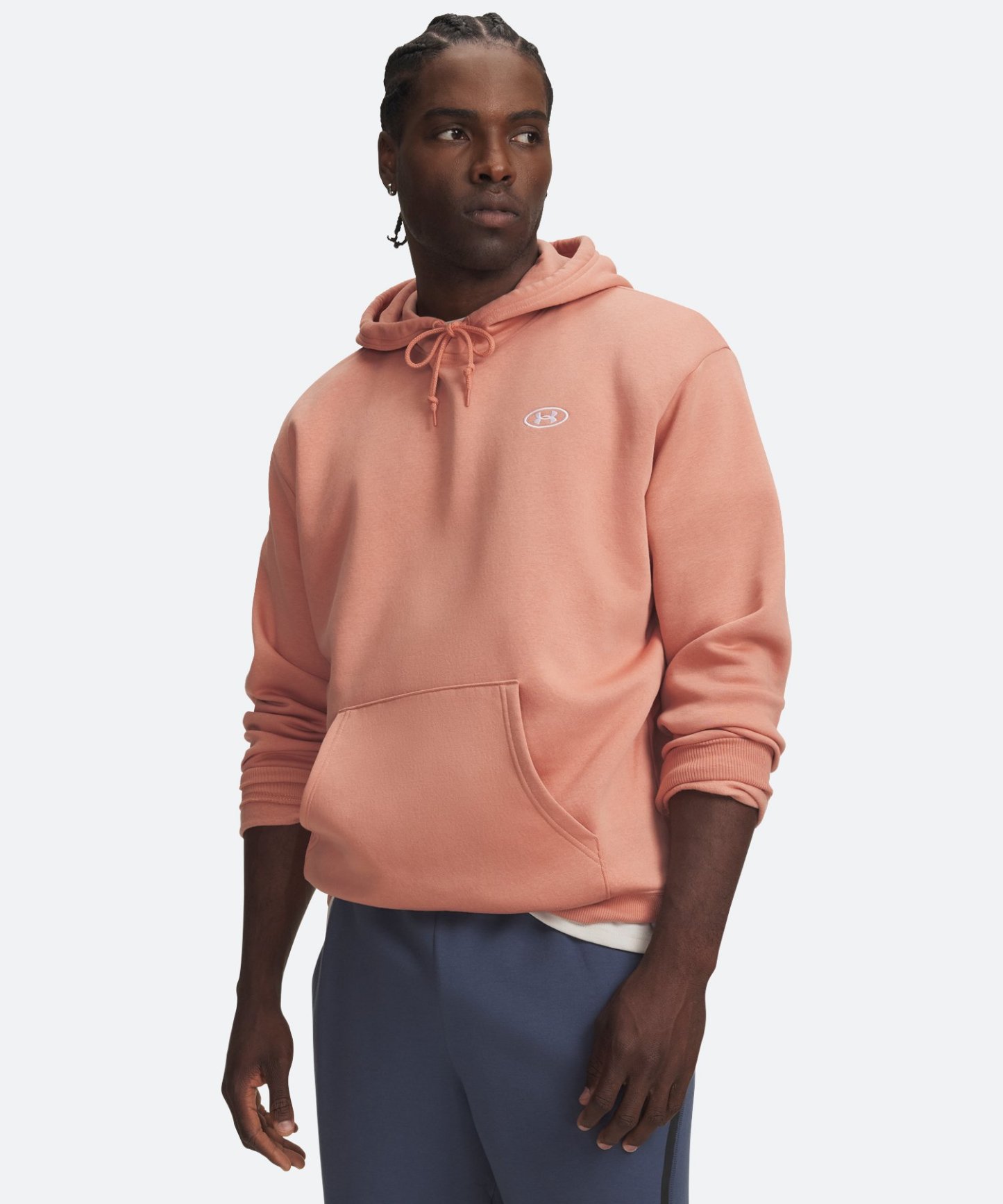 UAライバルフリース フーディー（ライフスタイル/MEN） Canyon Pink / White(696)