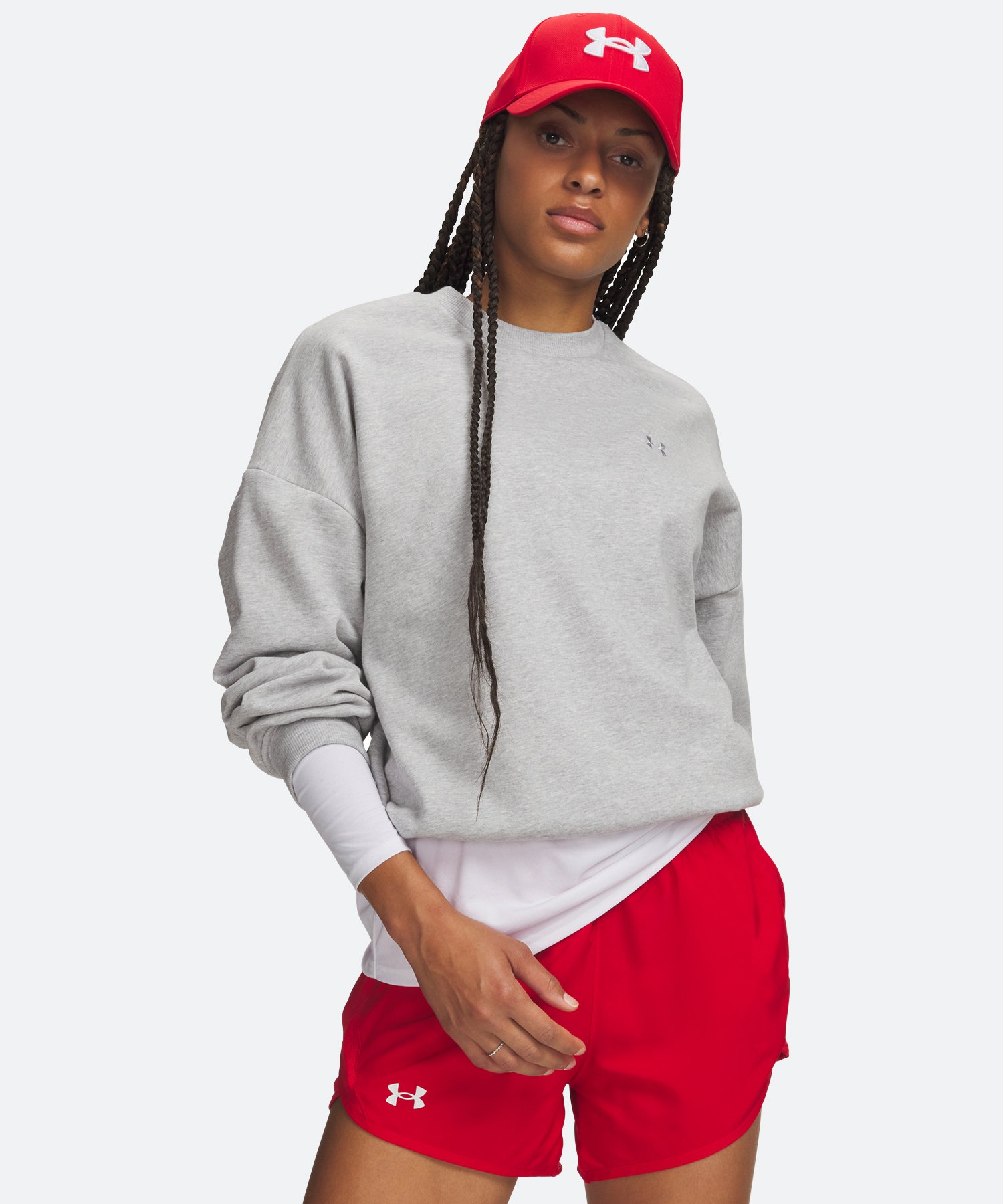 UAアイコンフリース クルー（ライフスタイル/WOMEN） Mod Gray Full Heather(012)