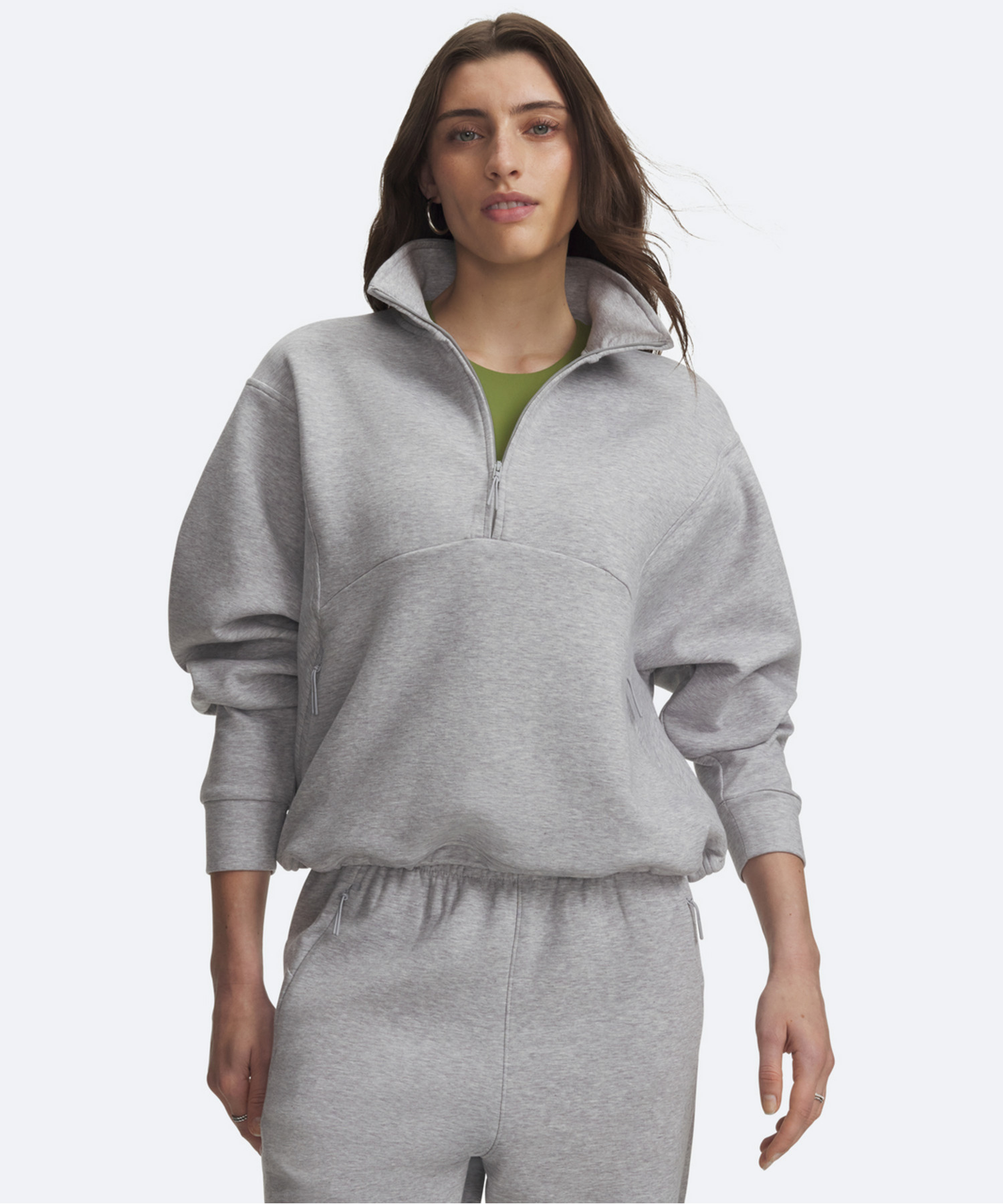 UAアンストッパブル 1/2ジップ フリース トップス（ライフスタイル/WOMEN） Mod Gray Light Heather(011)