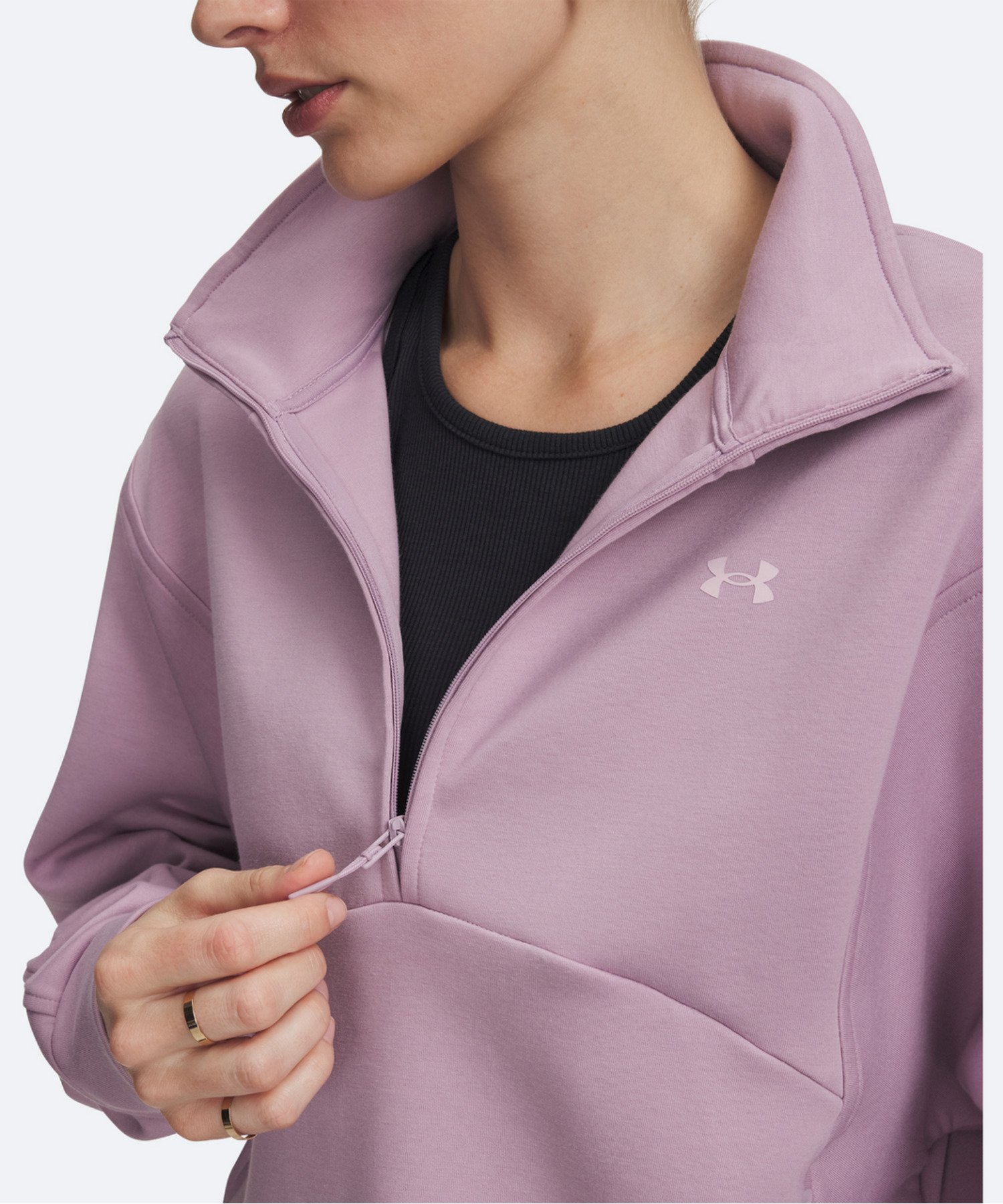 UAアンストッパブル 1/2ジップ フリース トップス（ライフスタイル/WOMEN） Mauve Pink / Mauve Pink(698)