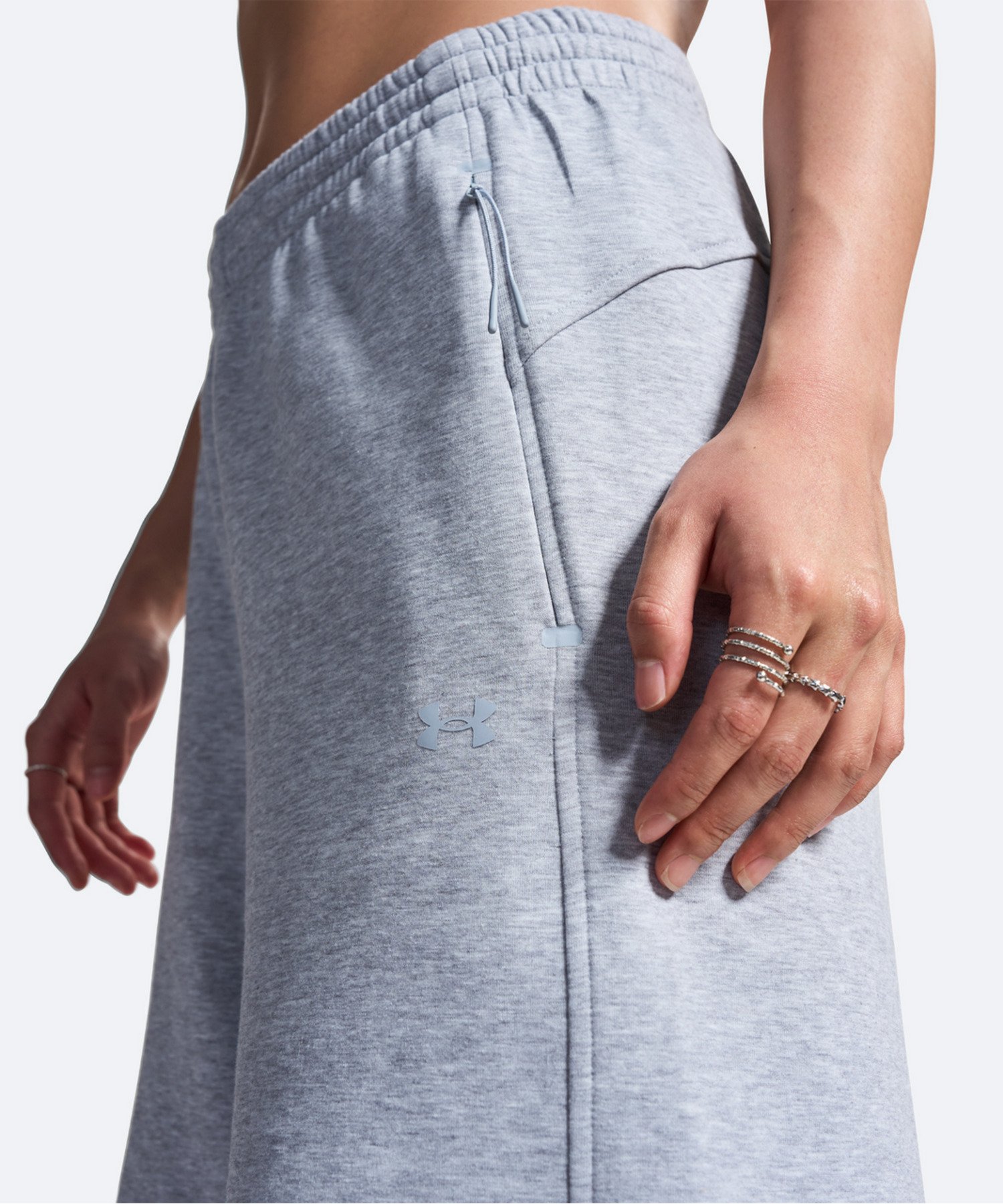 UAアンストッパブル フリース オープン ヘム パンツ（ライフスタイル/WOMEN） Mod Gray Light Heather(011)