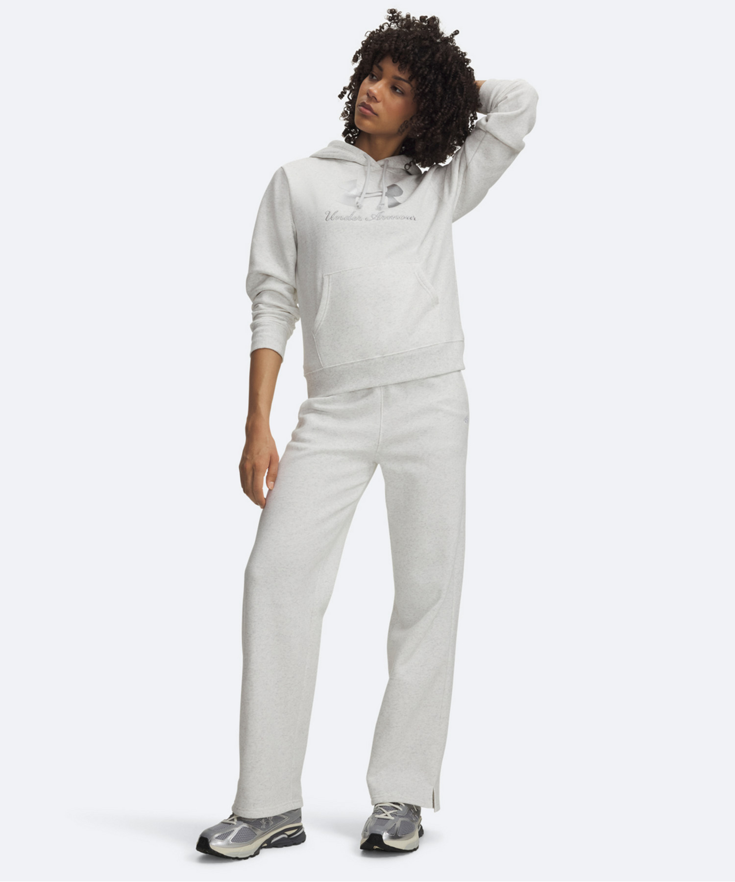 UAライバルフリース ストレート パンツ（ライフスタイル/WOMEN） Distant Gray Light Heather(023)