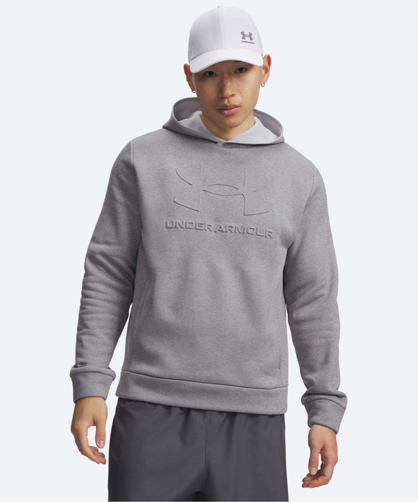 UAアーマーフリース エンボス フーディー（トレーニング/MEN） Mod Gray / Mod Gray(011)