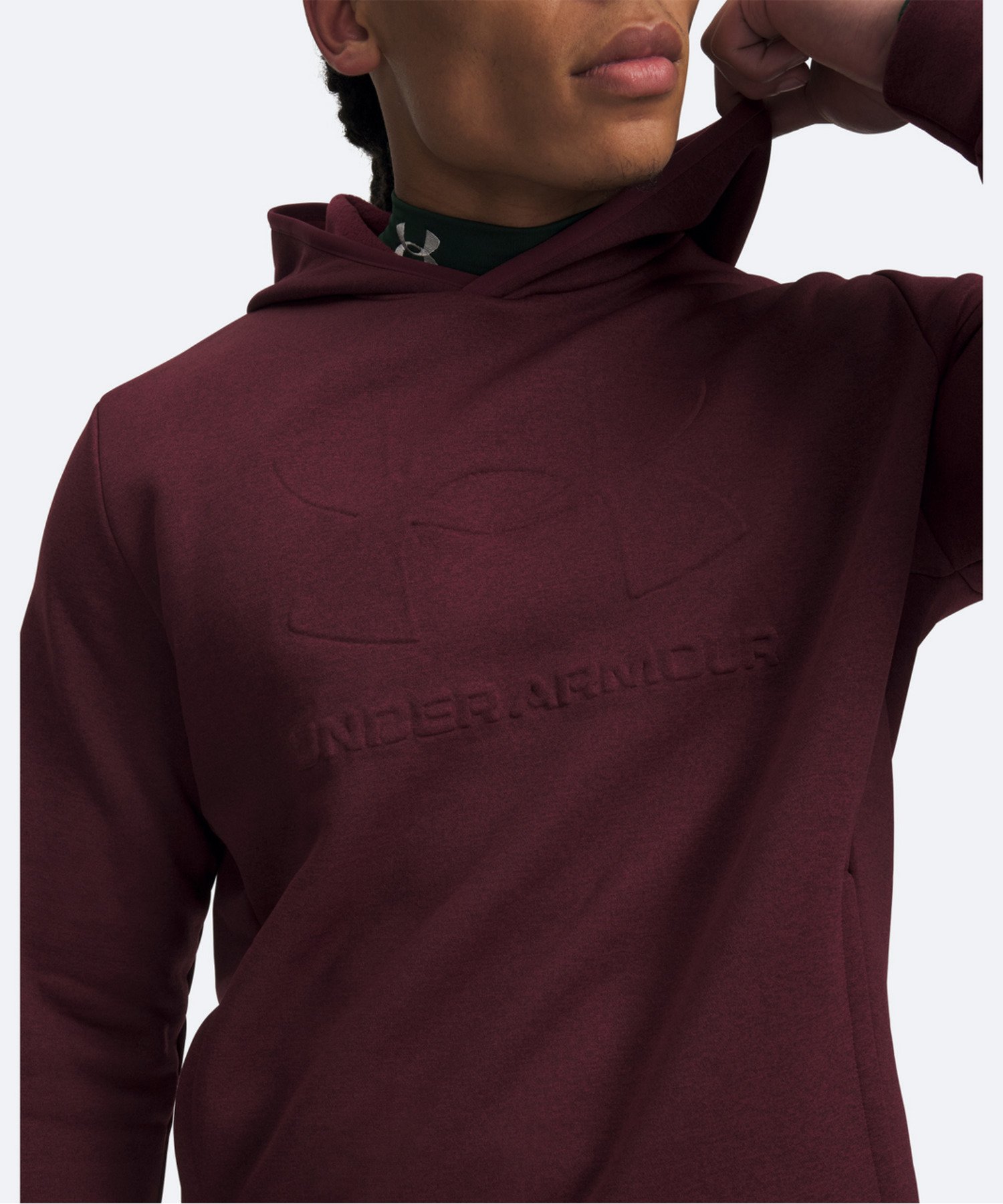 UAアーマーフリース エンボス フーディー（トレーニング/MEN） Vintage Maroon(625)