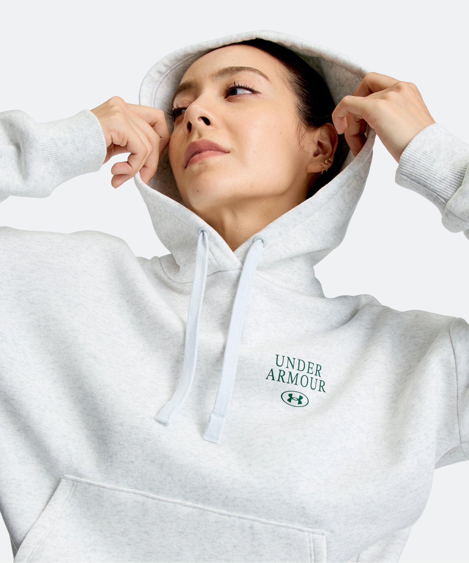 UAライバルフリース グラフィック フーディー（ライフスタイル/WOMEN） Distant Gray Light Heather(023)