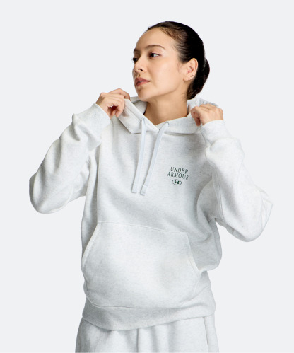 UAライバルフリース グラフィック フーディー（ライフスタイル/WOMEN） Distant Gray Light Heather(023)