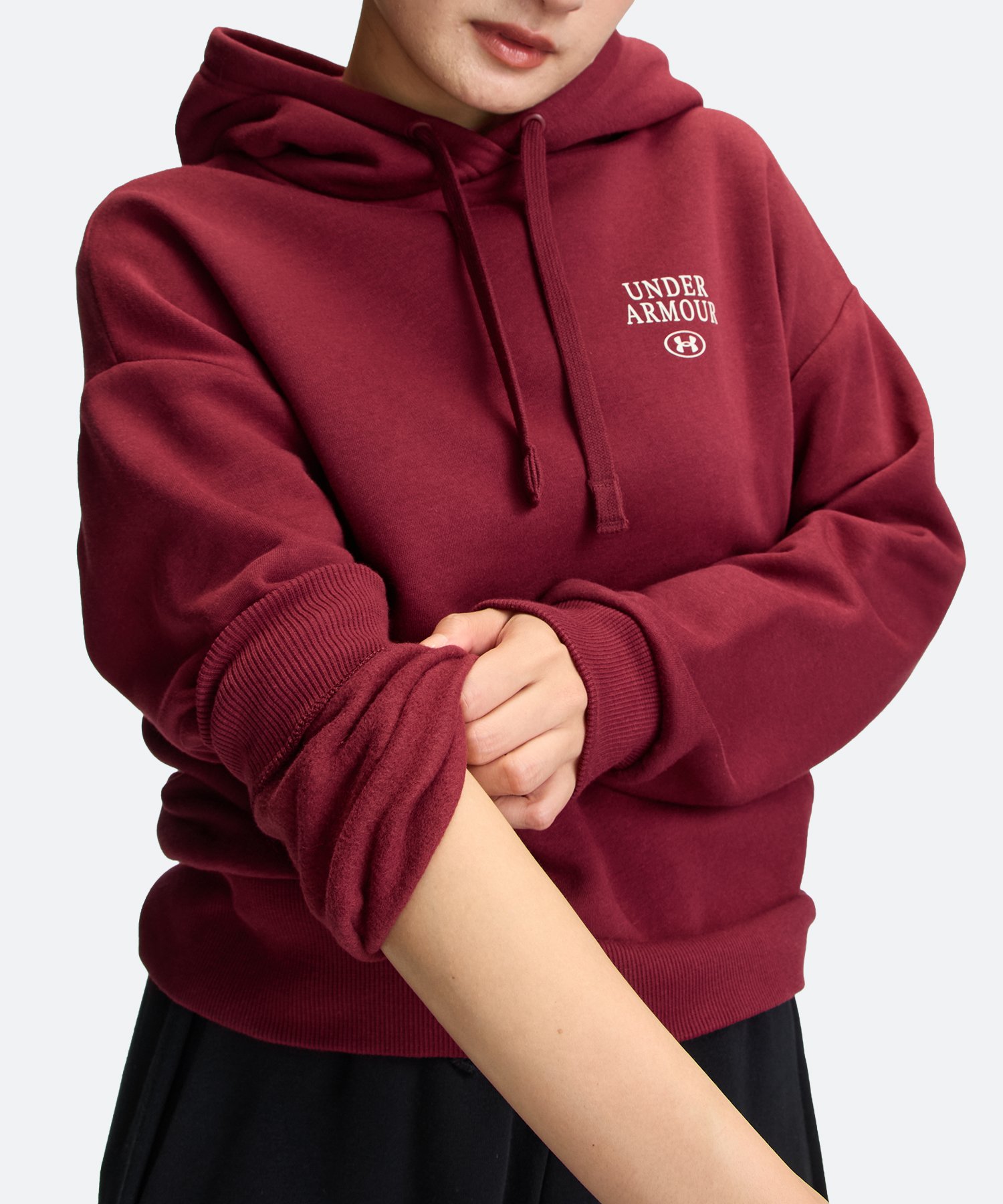 UAライバルフリース グラフィック フーディー（ライフスタイル/WOMEN） Vintage Maroon(625)