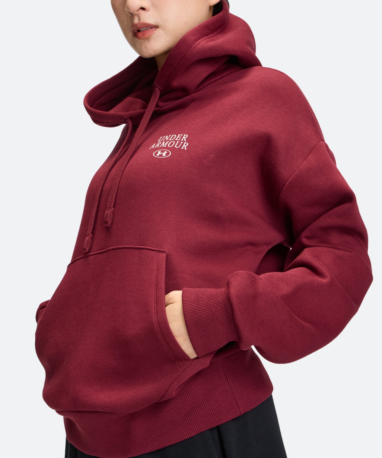 UAライバルフリース グラフィック フーディー（ライフスタイル/WOMEN） Vintage Maroon(625)