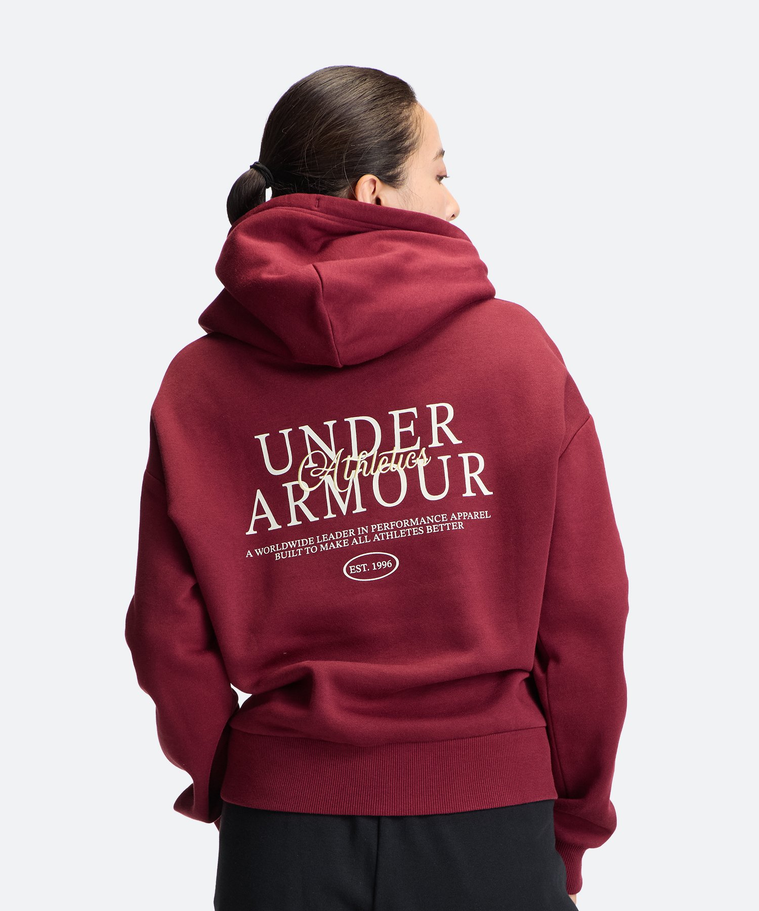 UAライバルフリース グラフィック フーディー（ライフスタイル/WOMEN） Vintage Maroon(625)