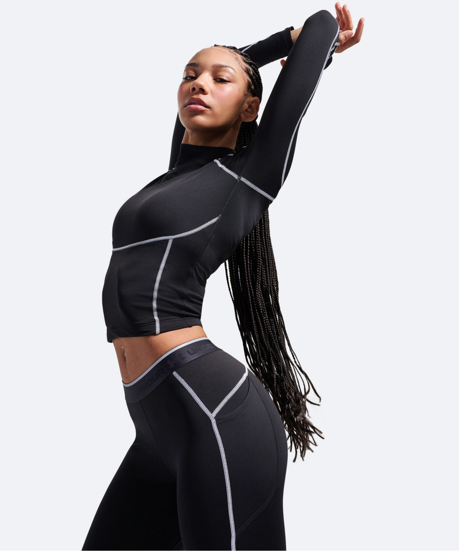 UAコールドギア ネオラスト モックネック シャツ（トレーニング/WOMEN） Ultimate Black / Reflective(008)