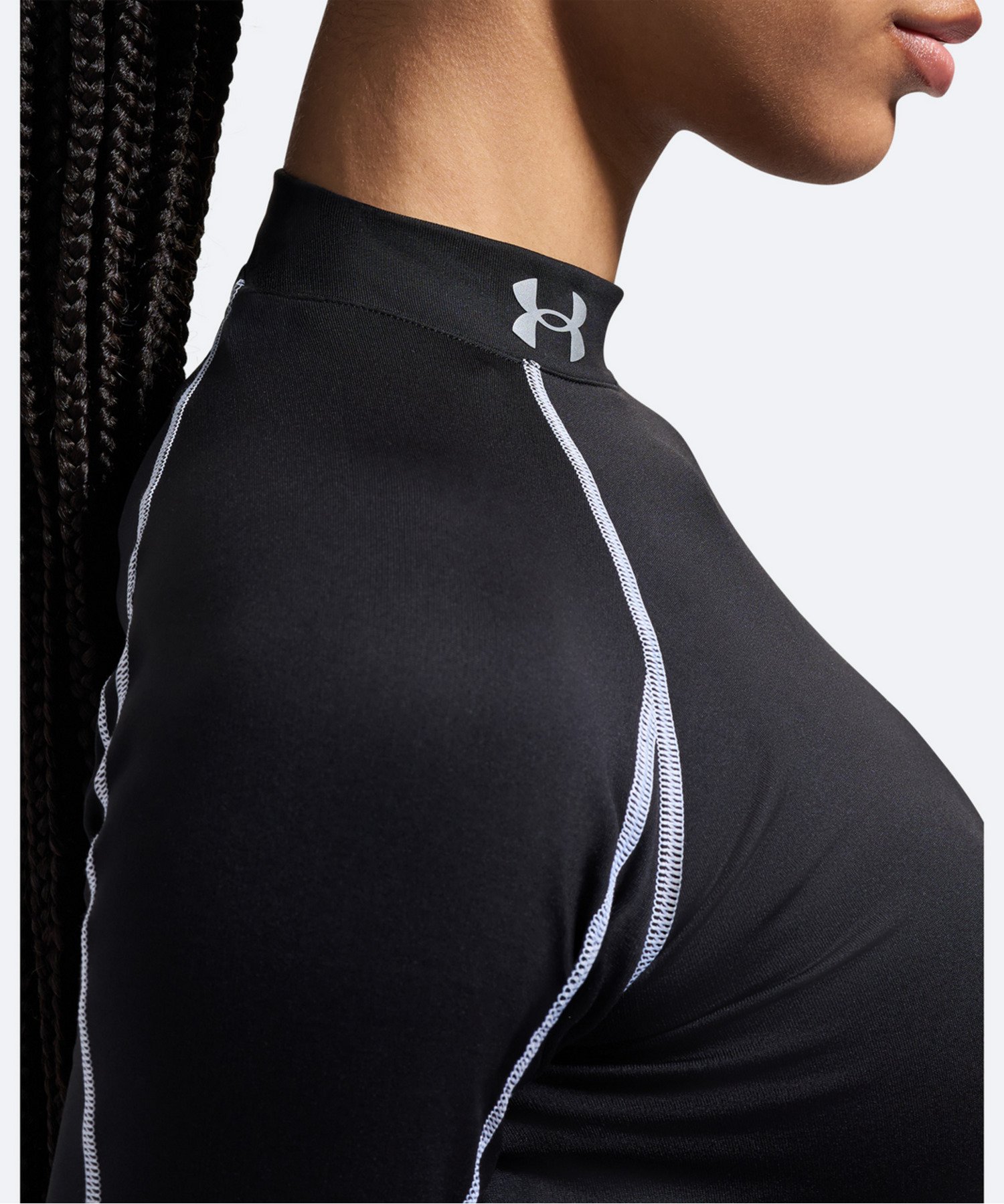 UAコールドギア ネオラスト モックネック シャツ（トレーニング/WOMEN） Ultimate Black / Reflective(008)