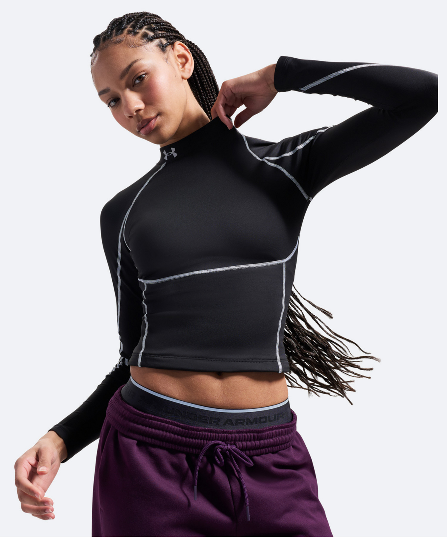 UAコールドギア ネオラスト モックネック シャツ（トレーニング/WOMEN） Ultimate Black / Reflective(008)