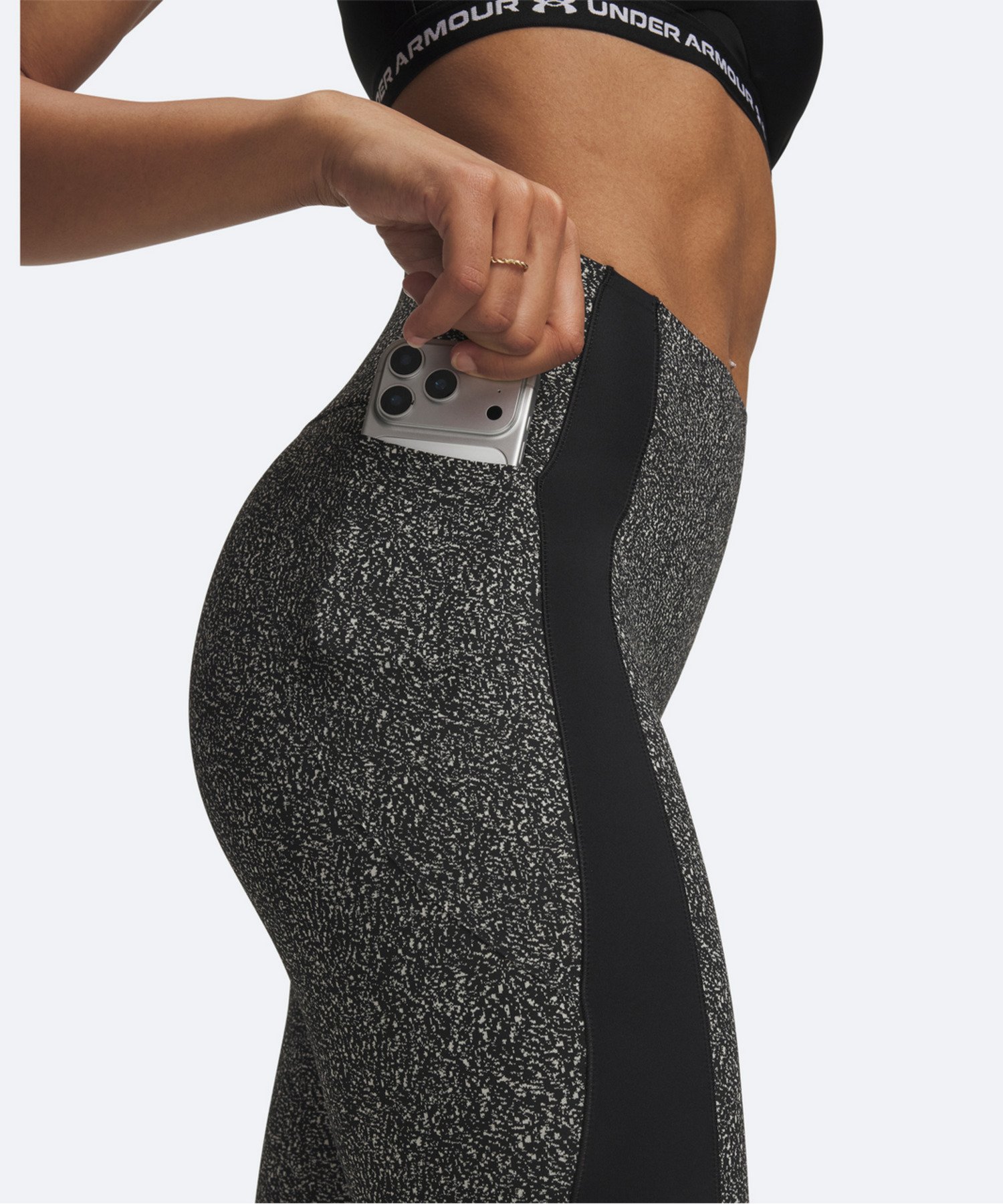 UAバニッシュ エリート ジャカード レギンス（トレーニング/WOMEN） Ultimate Black(008)