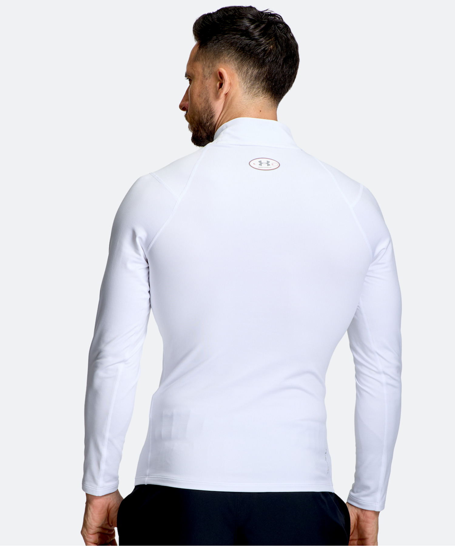 UAコールドギア ネオラスト コンプレッション モックネック シャツ（トレーニング/MEN） White / Halo Gray(100)