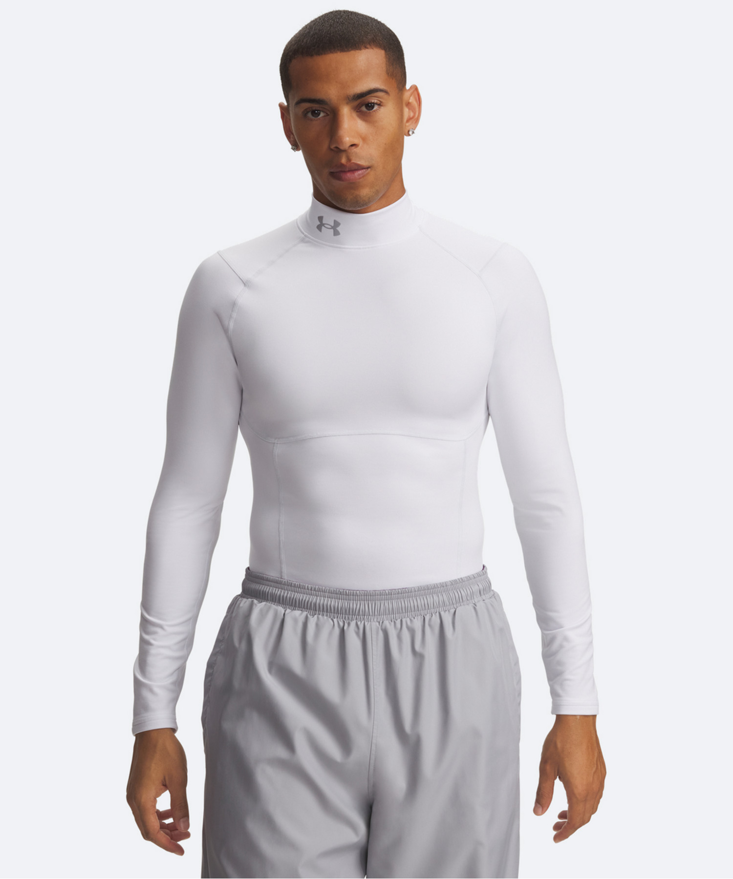UAコールドギア ネオラスト コンプレッション モックネック シャツ（トレーニング/MEN） White / Halo Gray(100)