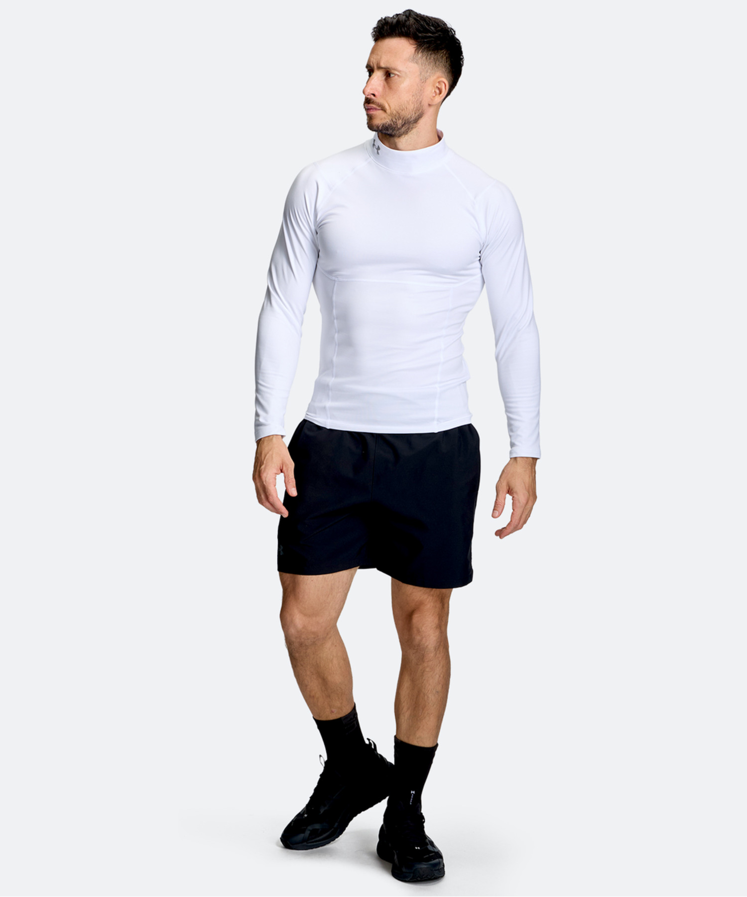 UAコールドギア ネオラスト コンプレッション モックネック シャツ（トレーニング/MEN） White / Halo Gray(100)