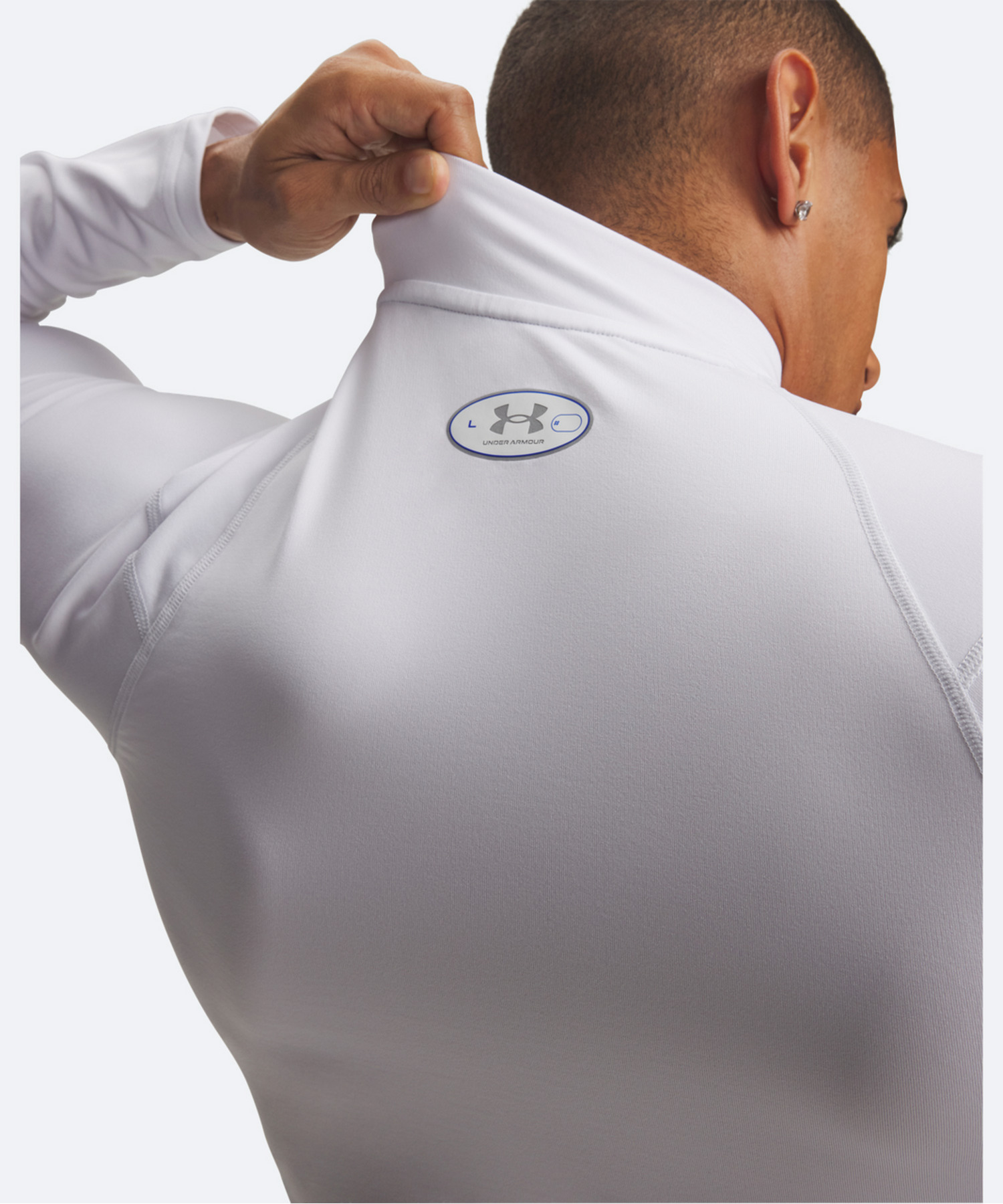 UAコールドギア ネオラスト コンプレッション モックネック シャツ（トレーニング/MEN） White / Halo Gray(100)