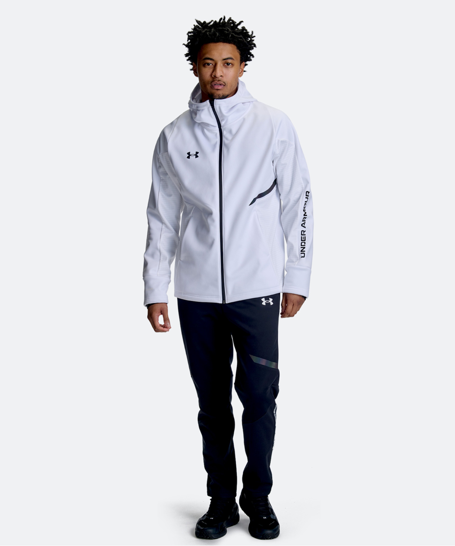 UAウインターニット 3レイヤー フルジップ フーディー（トレーニング/MEN） White(100)