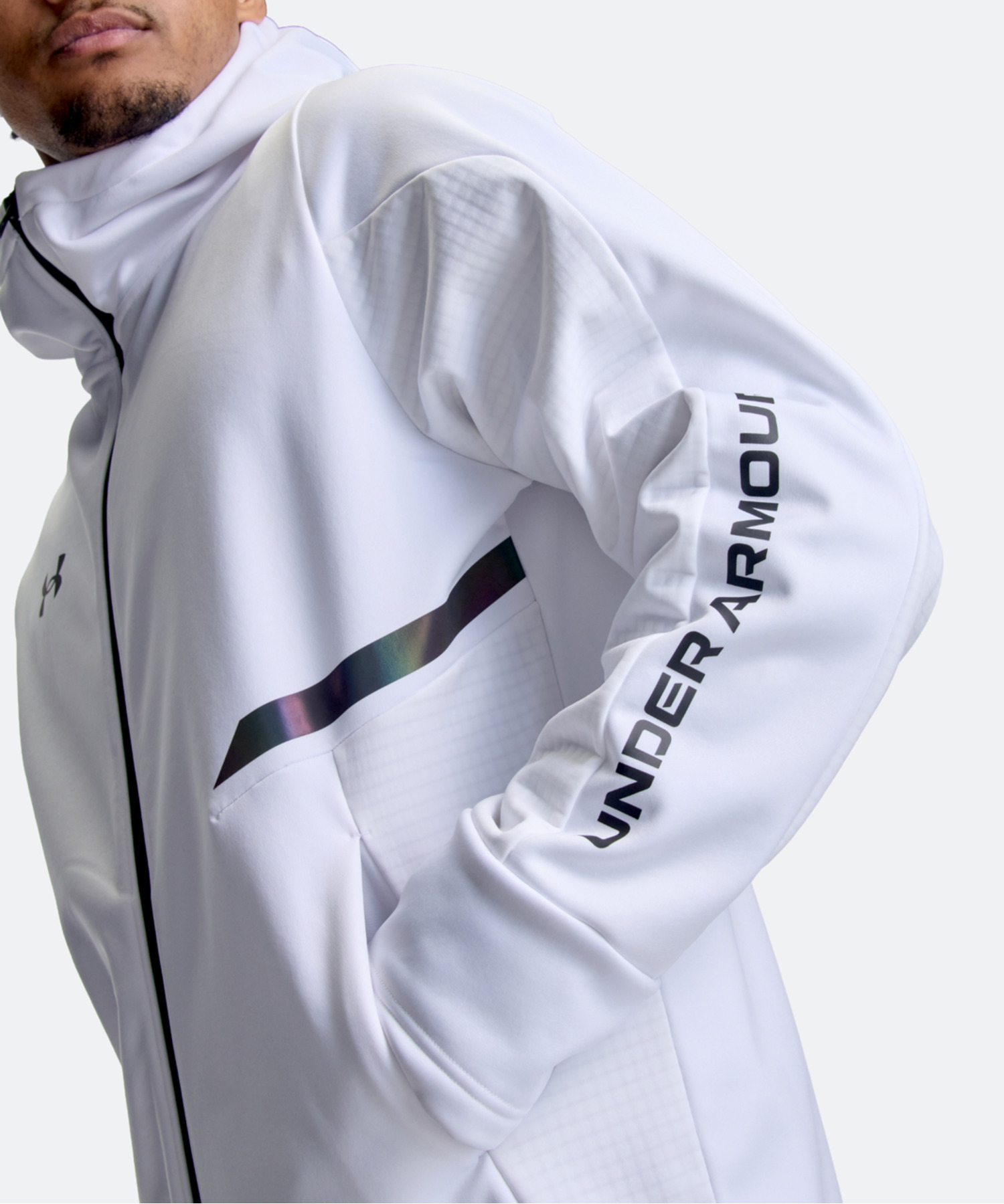 UAウインターニット 3レイヤー フルジップ フーディー（トレーニング/MEN） White(100)