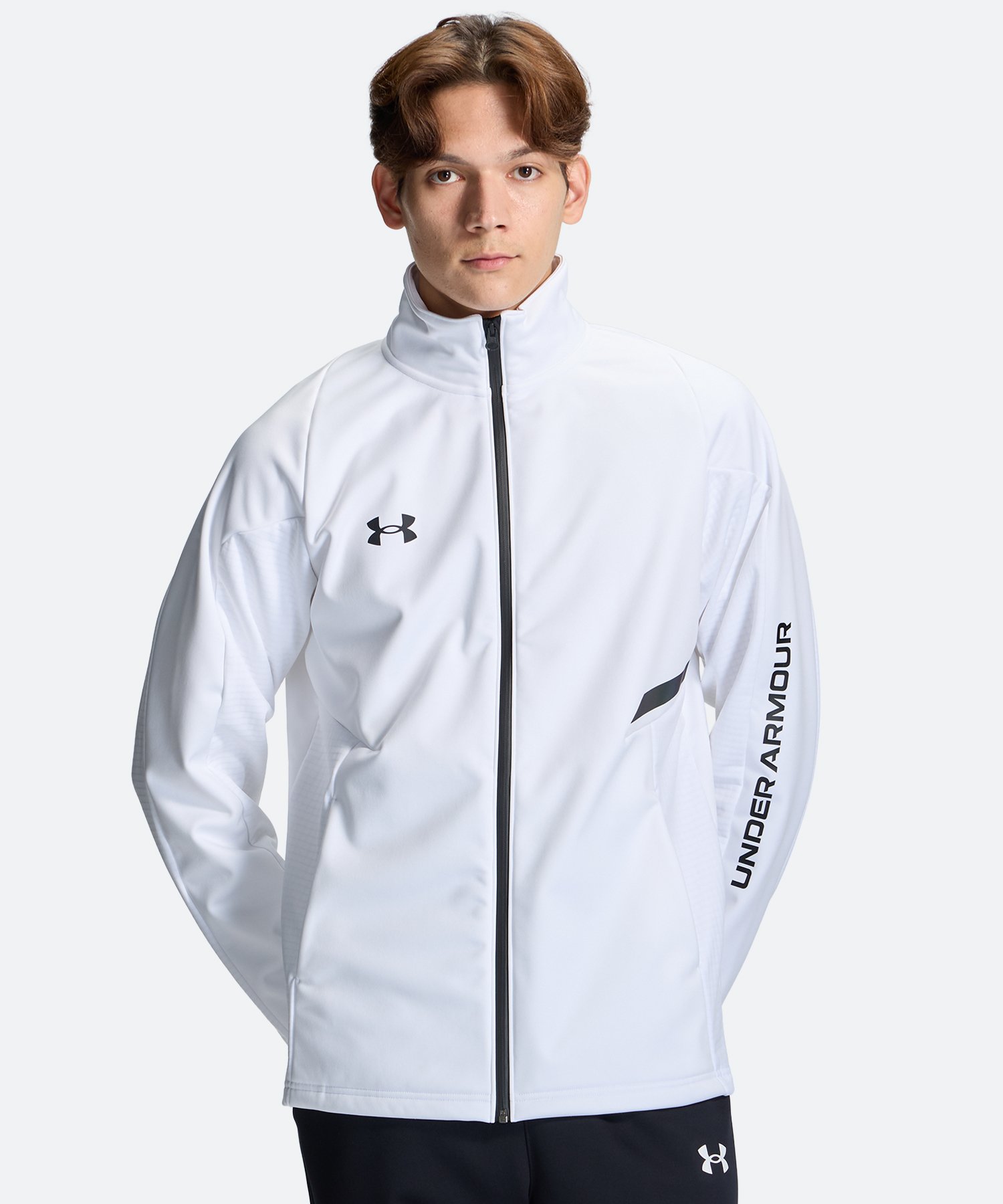 UAウインターニット 3レイヤー フルジップ ジャケット（トレーニング/MEN） White(100)