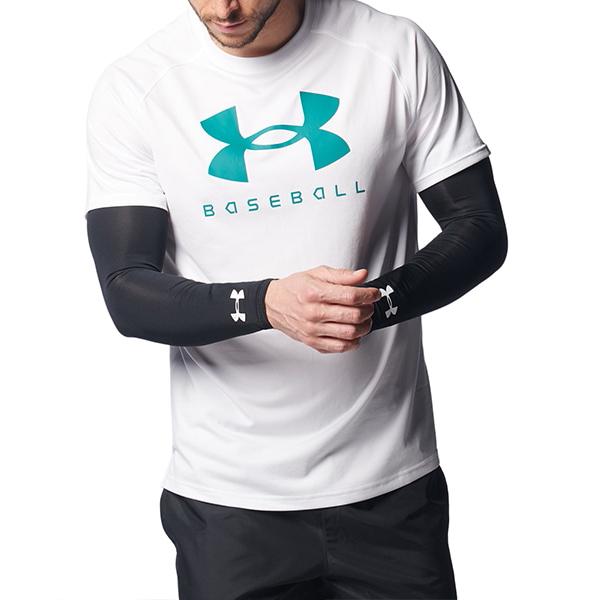 【UNDER ARMOUR】 アンダーアーマー HEATGEAR ARM SLEEVES 3490 H/G ARMスリーブ 1313490 001BLK/WHT 001BLK/WHT
