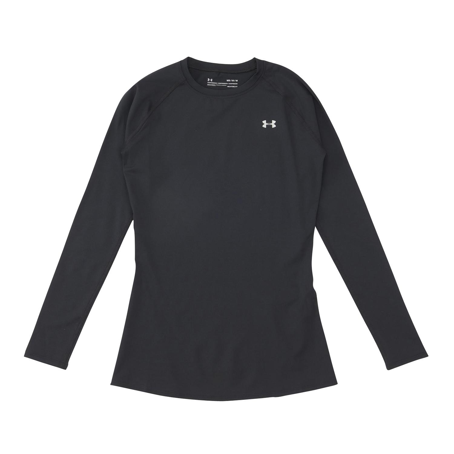 レディース 【UNDER ARMOURウェア】 アンダーアーマーウェア W HEATGEAR COMPRESSION CREW ロングスリーブ 1358604 001BLACK 001BLACK