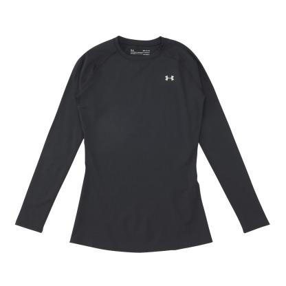レディース 【UNDER ARMOURウェア】 アンダーアーマーウェア W HEATGEAR COMPRESSION CREW ロングスリーブ 1358604 001BLACK 001BLACK