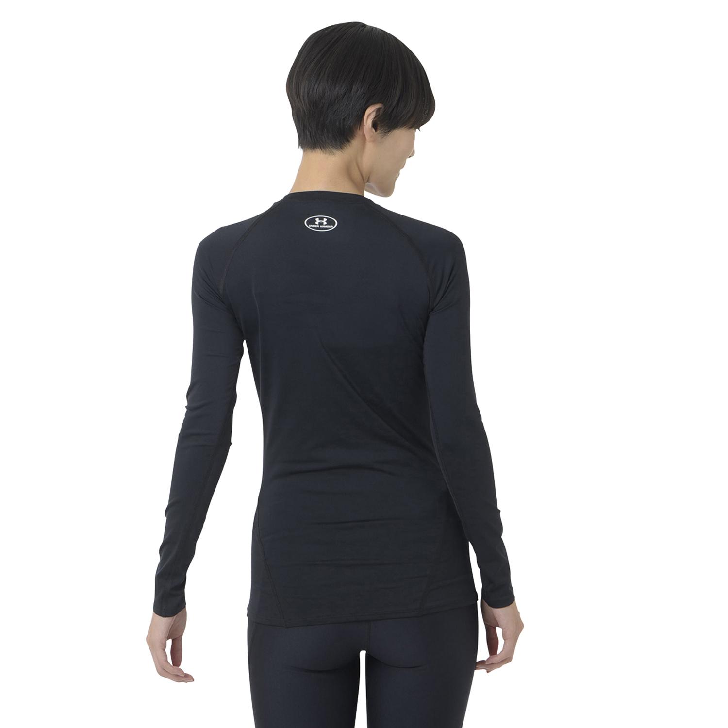 レディース 【UNDER ARMOURウェア】 アンダーアーマーウェア W HEATGEAR COMPRESSION CREW ロングスリーブ 1358604 001BLACK 001BLACK