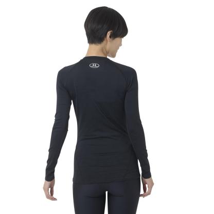 レディース 【UNDER ARMOURウェア】 アンダーアーマーウェア W HEATGEAR COMPRESSION CREW ロングスリーブ 1358604 001BLACK 001BLACK