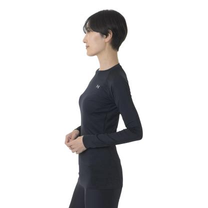 レディース 【UNDER ARMOURウェア】 アンダーアーマーウェア W HEATGEAR COMPRESSION CREW ロングスリーブ 1358604 001BLACK 001BLACK