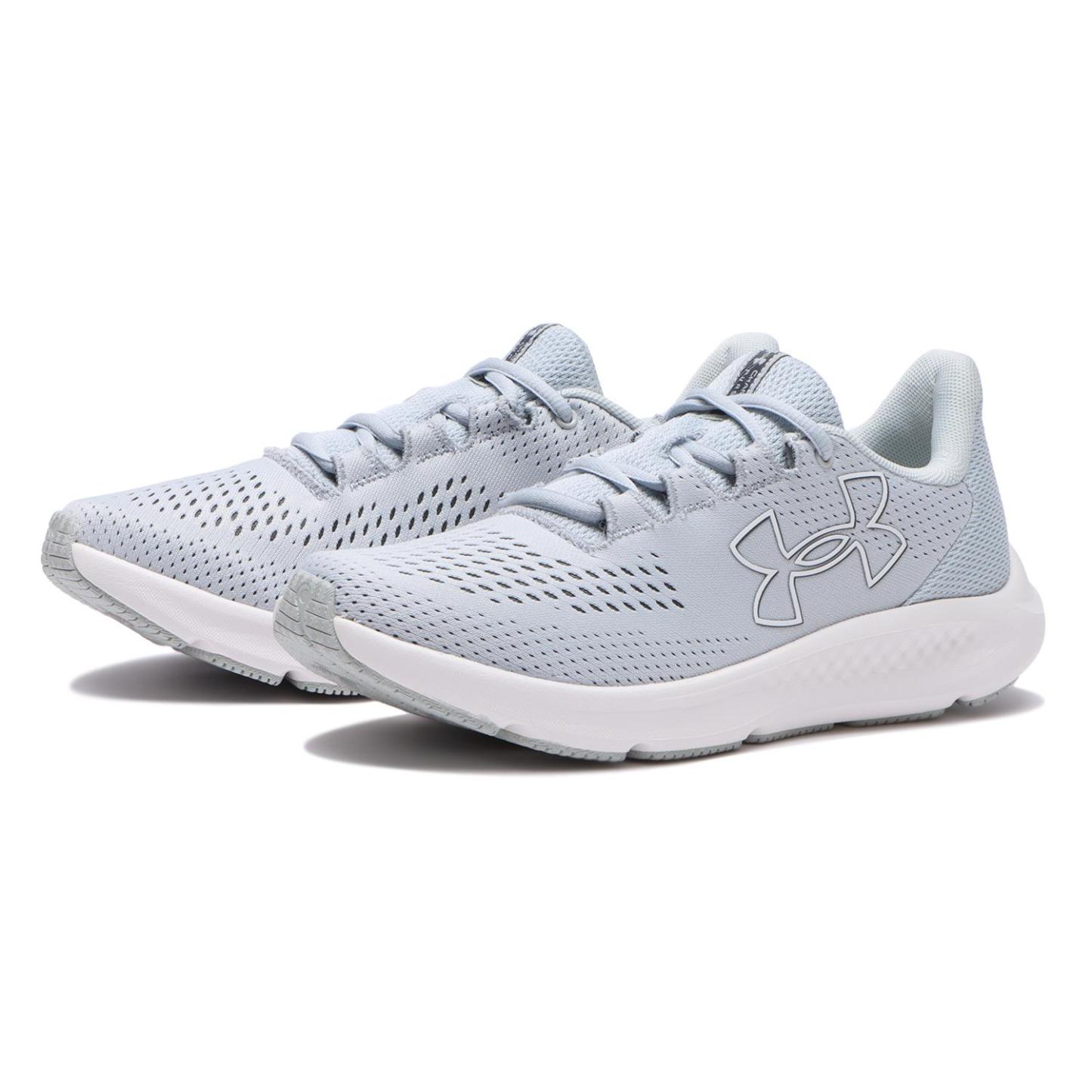 レディース 【UNDER ARMOUR】 アンダーアーマー W UA W Charged Pursuit 3 BL チャージド パスート3 ビックロゴ 3026523 ABC-MART限定 100HGY/HGY/WHT 100HGY/HGY/WHT