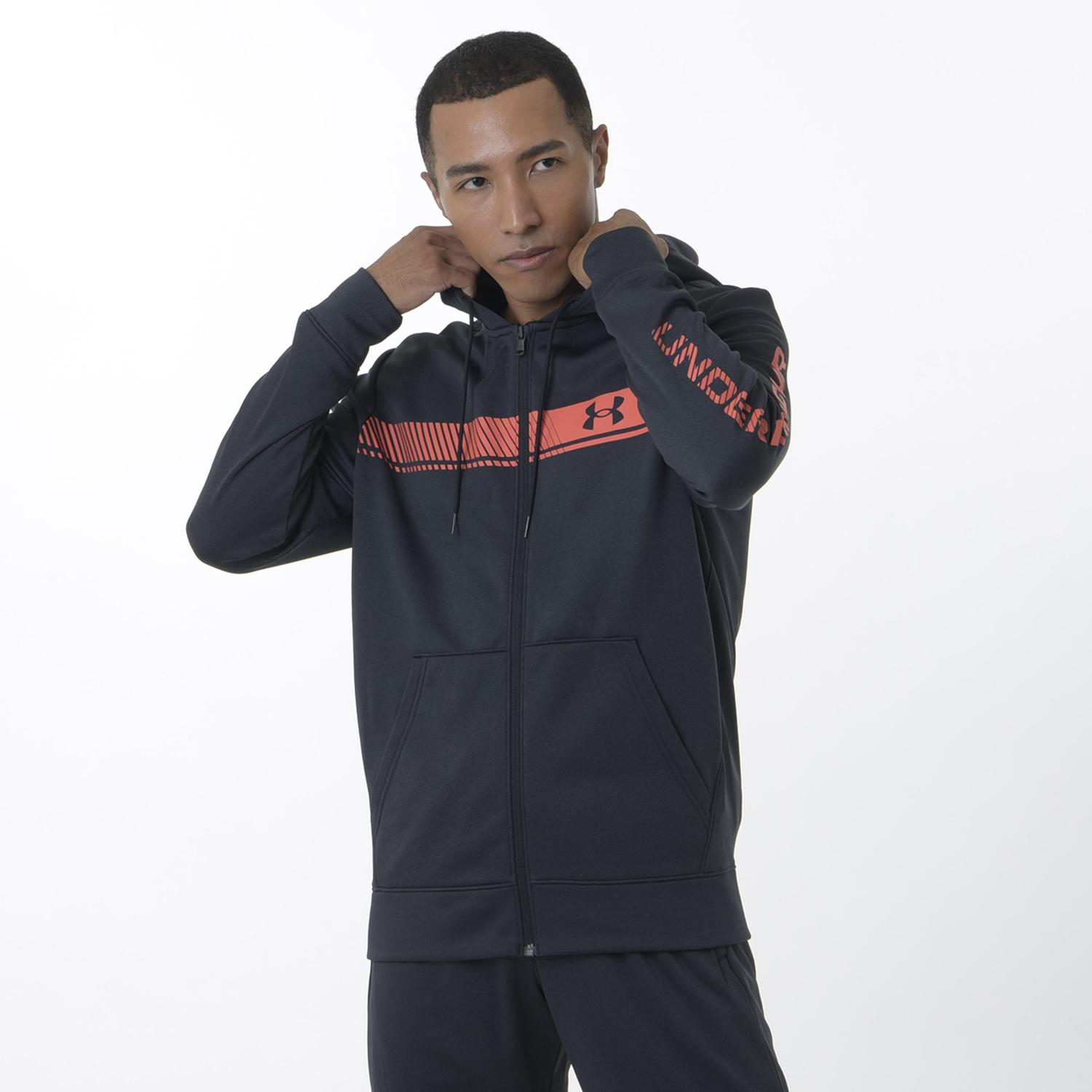 【UNDER ARMOURウェア】 アンダーアーマーウェア M UA ARMOUR FLEECE BAR LOGO FZ スウェット 1381329 002BLK/BEA 002BLK/BEA