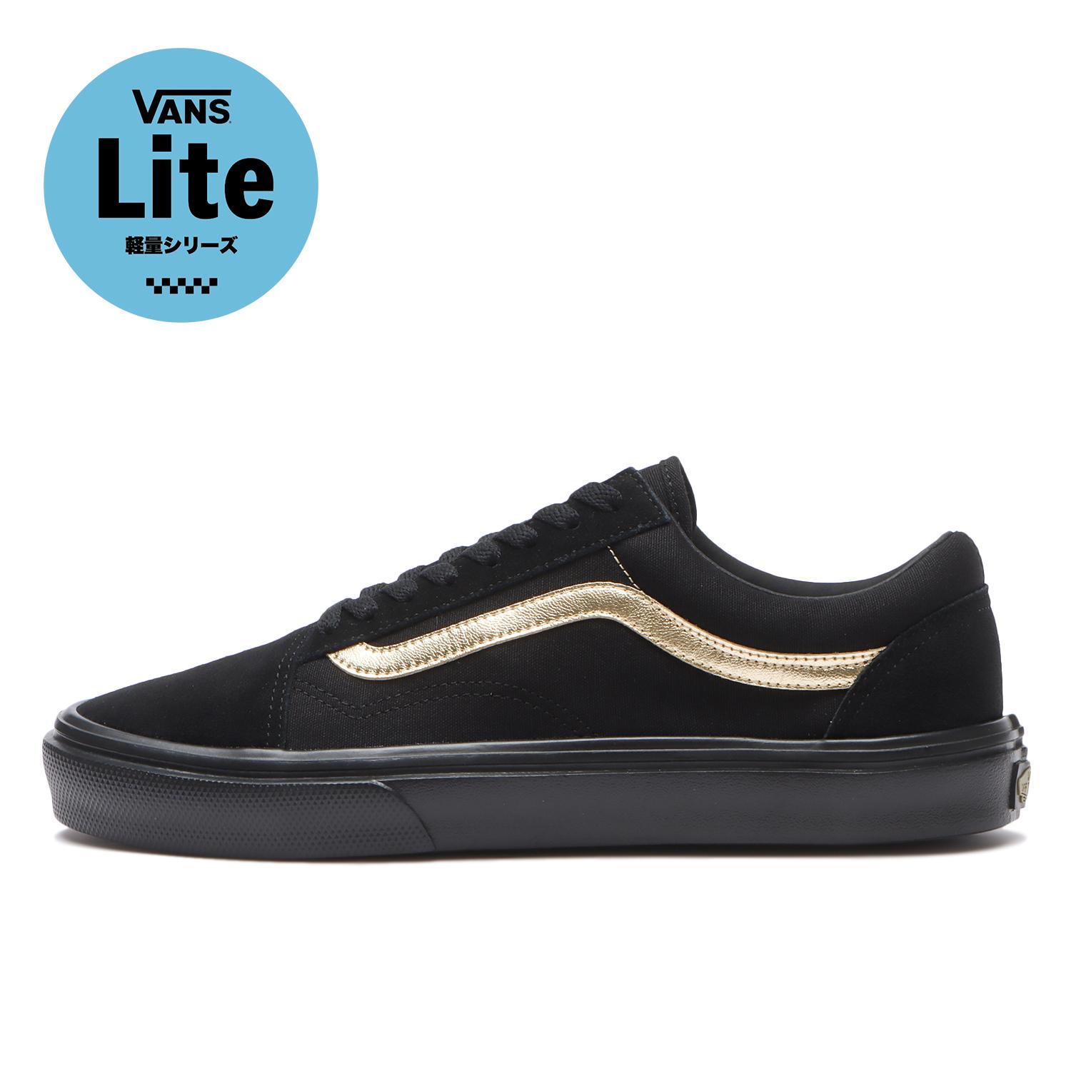 【VANS】 ヴァンズ OLD SKOOL LITE オールドスクールライト V36 LITE BROWN/ECRU BLACK/BLK/GOLD