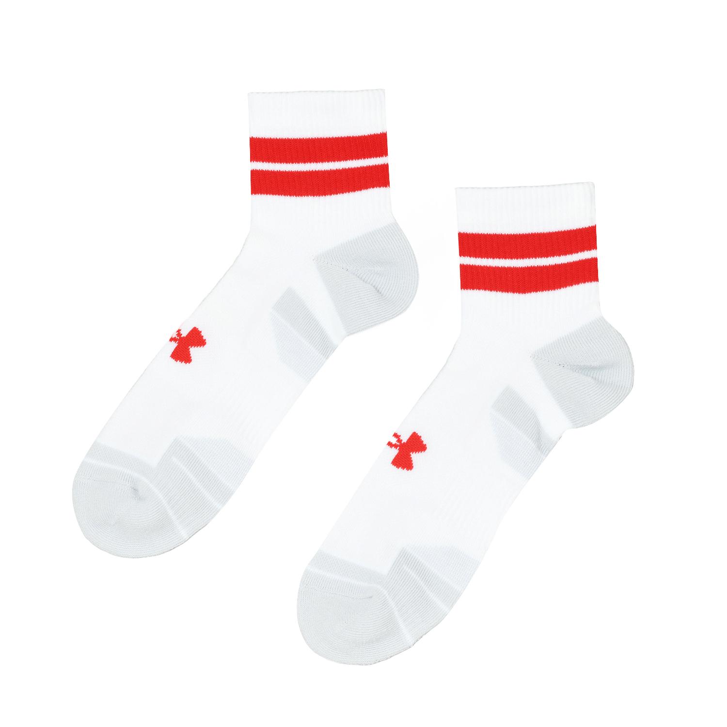 【UNDER ARMOURウェア】 アンダーアーマーウェア U UA Perf Tech Nvlty 3pk Qtr ソックス 1382943 102WHT/WHT/RED 102WHT/WHT/RED