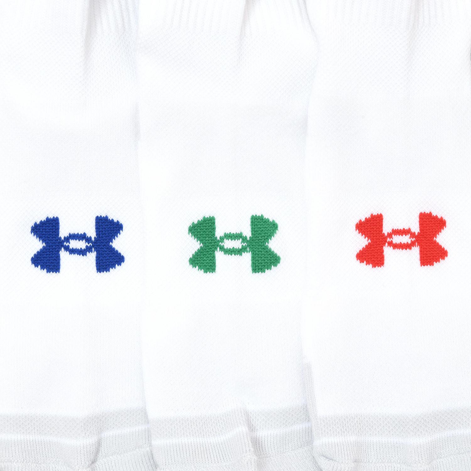 【UNDER ARMOURウェア】 アンダーアーマーウェア U UA Perf Tech Nvlty 3pk Qtr ソックス 1382943 102WHT/WHT/RED 102WHT/WHT/RED