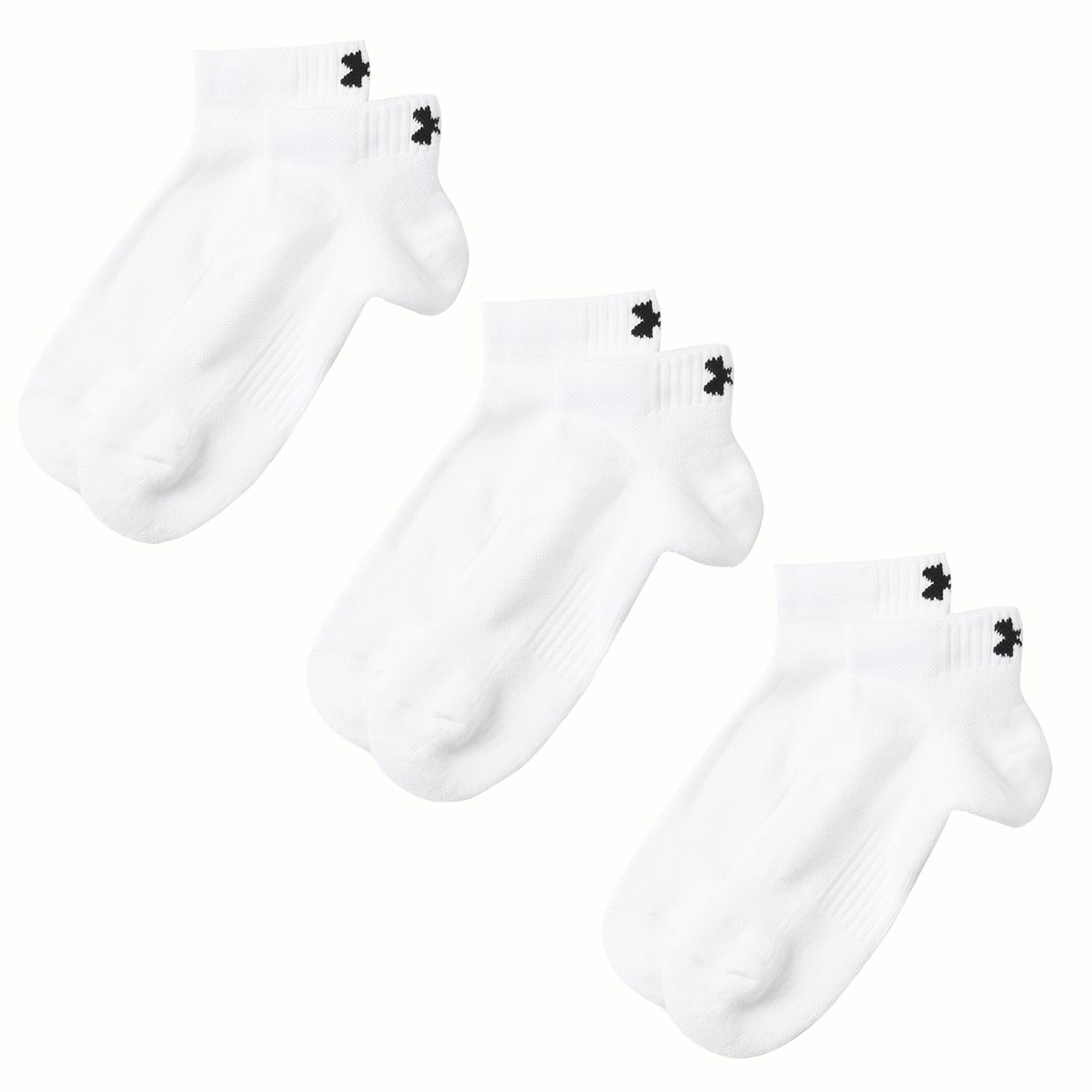 【UNDER ARMOURウェア】 アンダーアーマーウェア U UA TC 3pk Low Cut ソックス 1386312 100WHT/WHT/BLK 100WHT/WHT/BLK