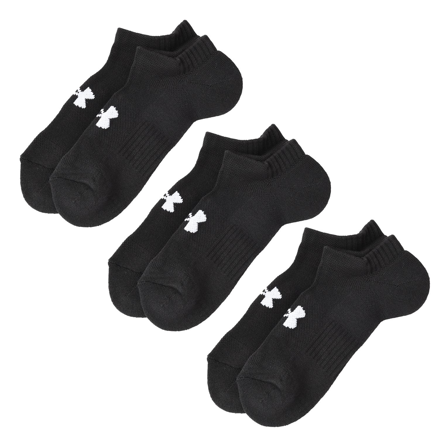 【UNDER ARMOURウェア】 アンダーアーマーウェア U UA TC 3pk No Show ソックス 1386313 001BLK/BLK/WHT 001BLK/BLK/WHT