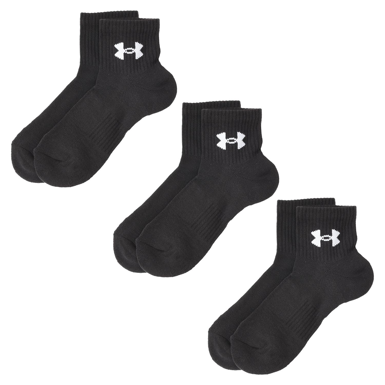 【UNDER ARMOURウェア】 アンダーアーマーウェア U UA TC 3pk Qtr ソックス 1386372 001BLK/BLK/WHT 002BLK/BLK/WHT