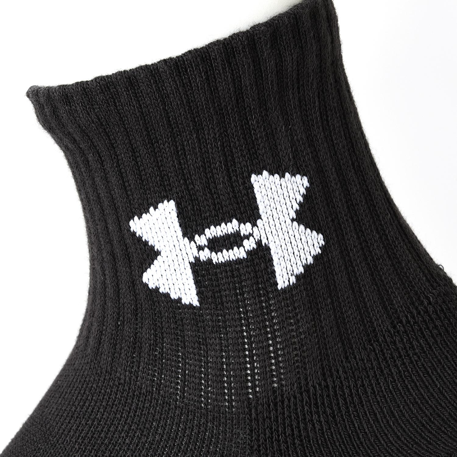 【UNDER ARMOURウェア】 アンダーアーマーウェア U UA TC 3pk Qtr ソックス 1386372 001BLK/BLK/WHT 002BLK/BLK/WHT