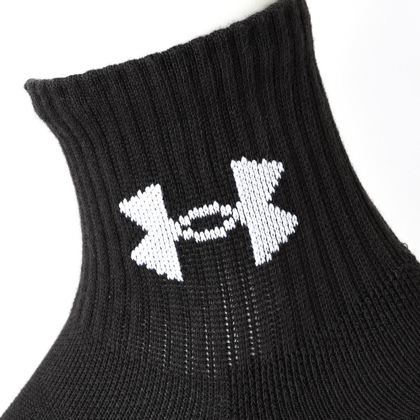 【UNDER ARMOURウェア】 アンダーアーマーウェア U UA TC 3pk Qtr ソックス 1386372 001BLK/BLK/WHT 002BLK/BLK/WHT
