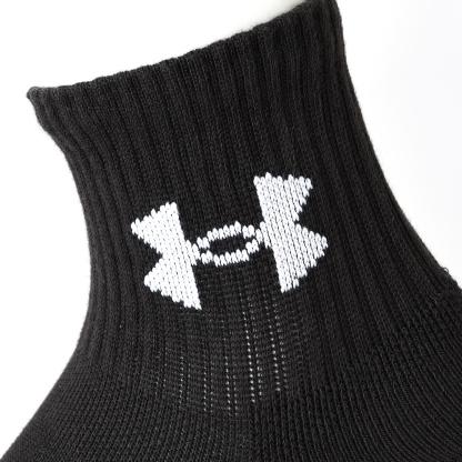 【UNDER ARMOURウェア】 アンダーアーマーウェア U UA TC 3pk Qtr ソックス 1386372 001BLK/BLK/WHT 002BLK/BLK/WHT